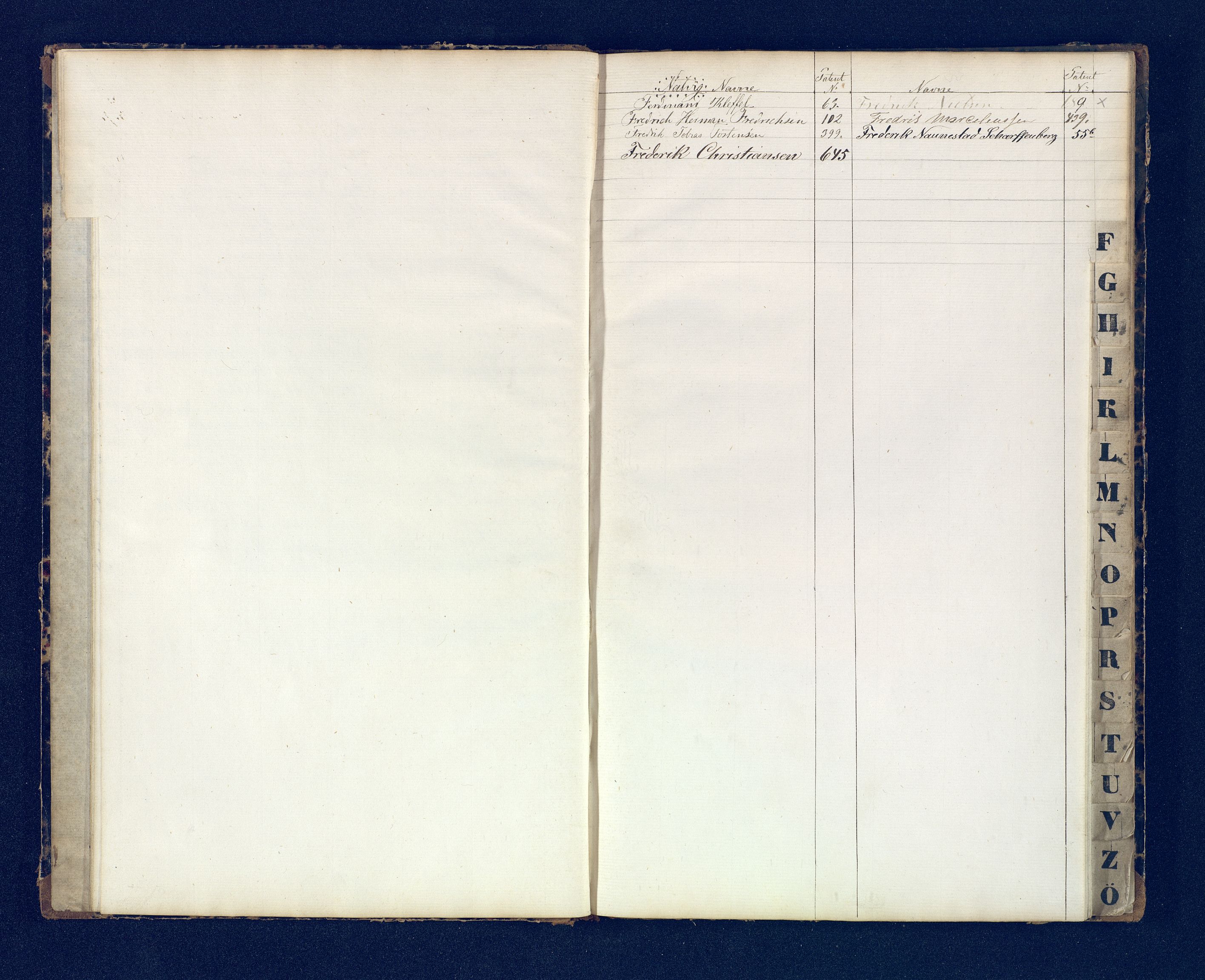 Mandal mønstringskrets, SAK/2031-0016/F/Fb/L0017/0001: Register til annontasjonsrulle og hovedrulle, Y-37 / Register til hovedrulle Y-19 (2 stykker), 1860-1866, p. 55