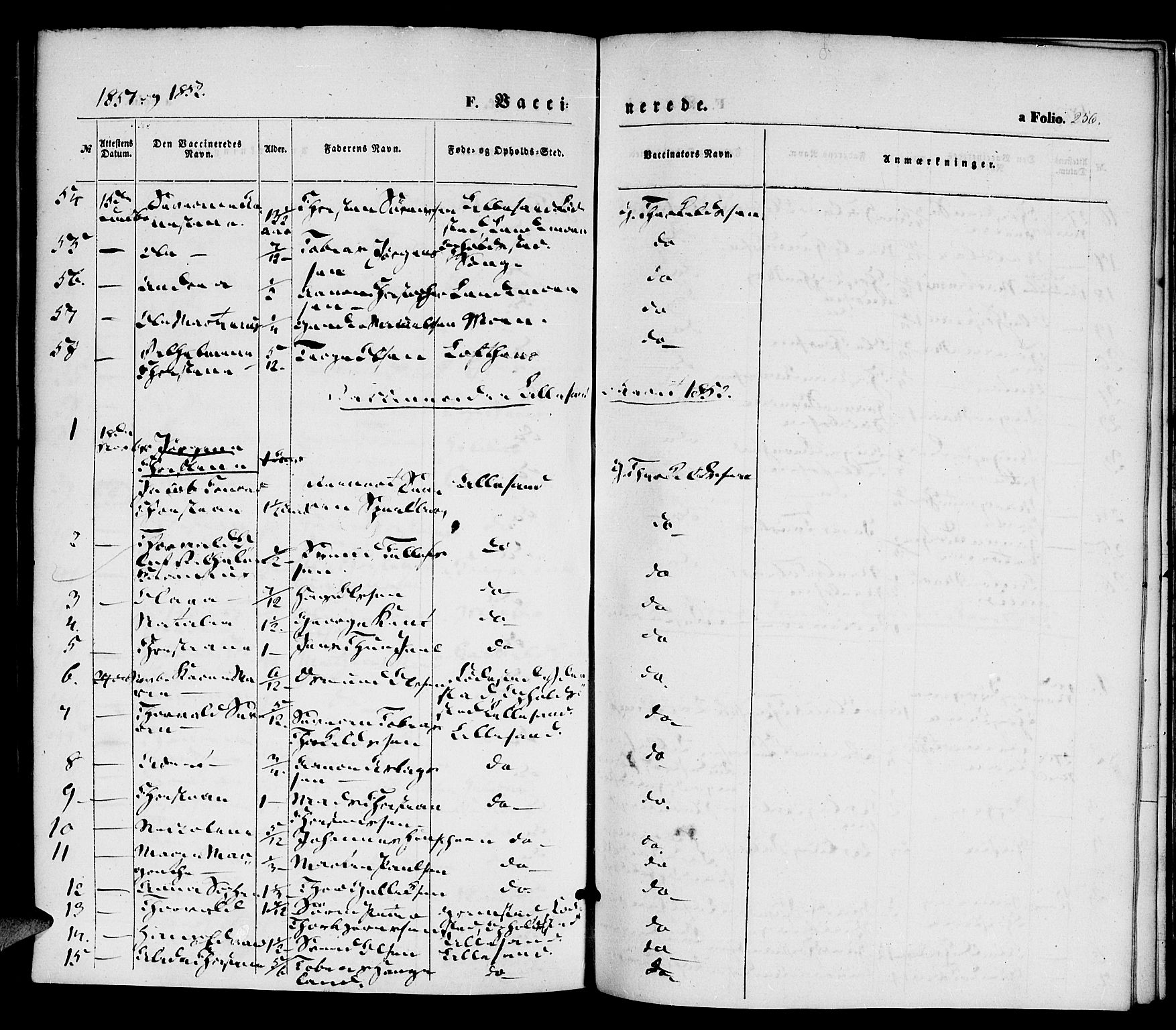 Vestre Moland sokneprestkontor, SAK/1111-0046/F/Fa/Fab/L0006: Parish register (official) no. A 6, 1850-1858, p. 256