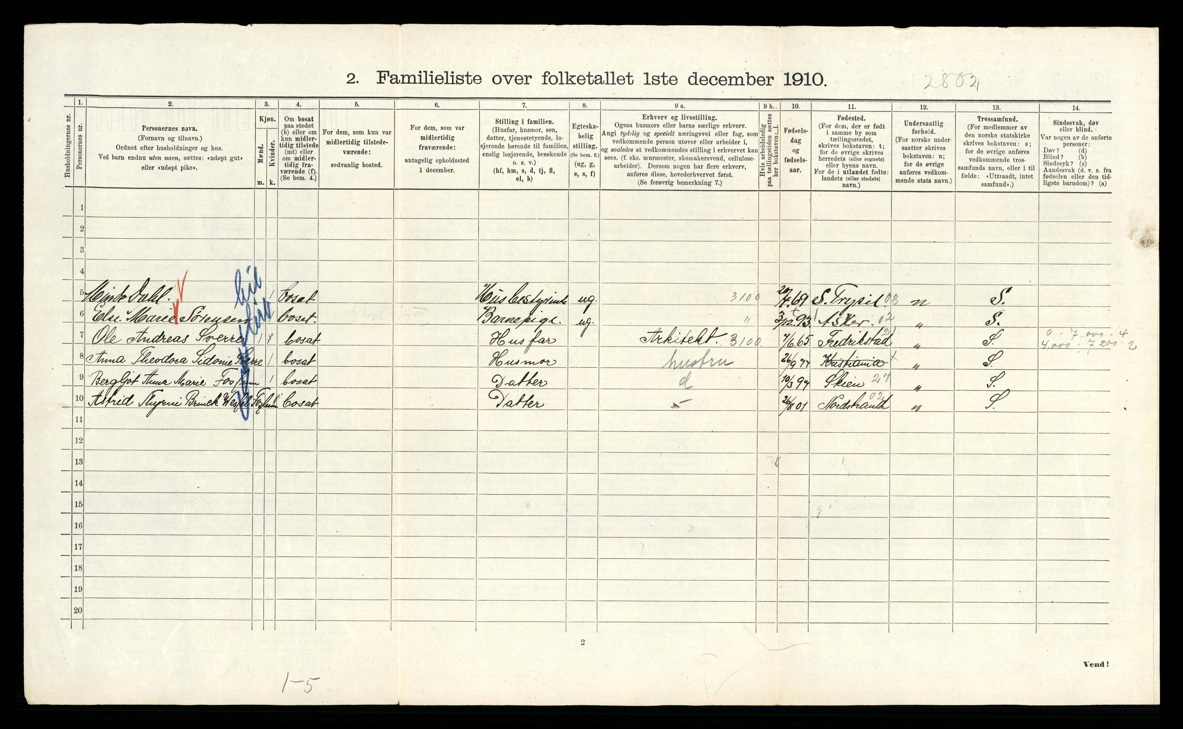 RA, 1910 census for Kristiania, 1910, p. 104952