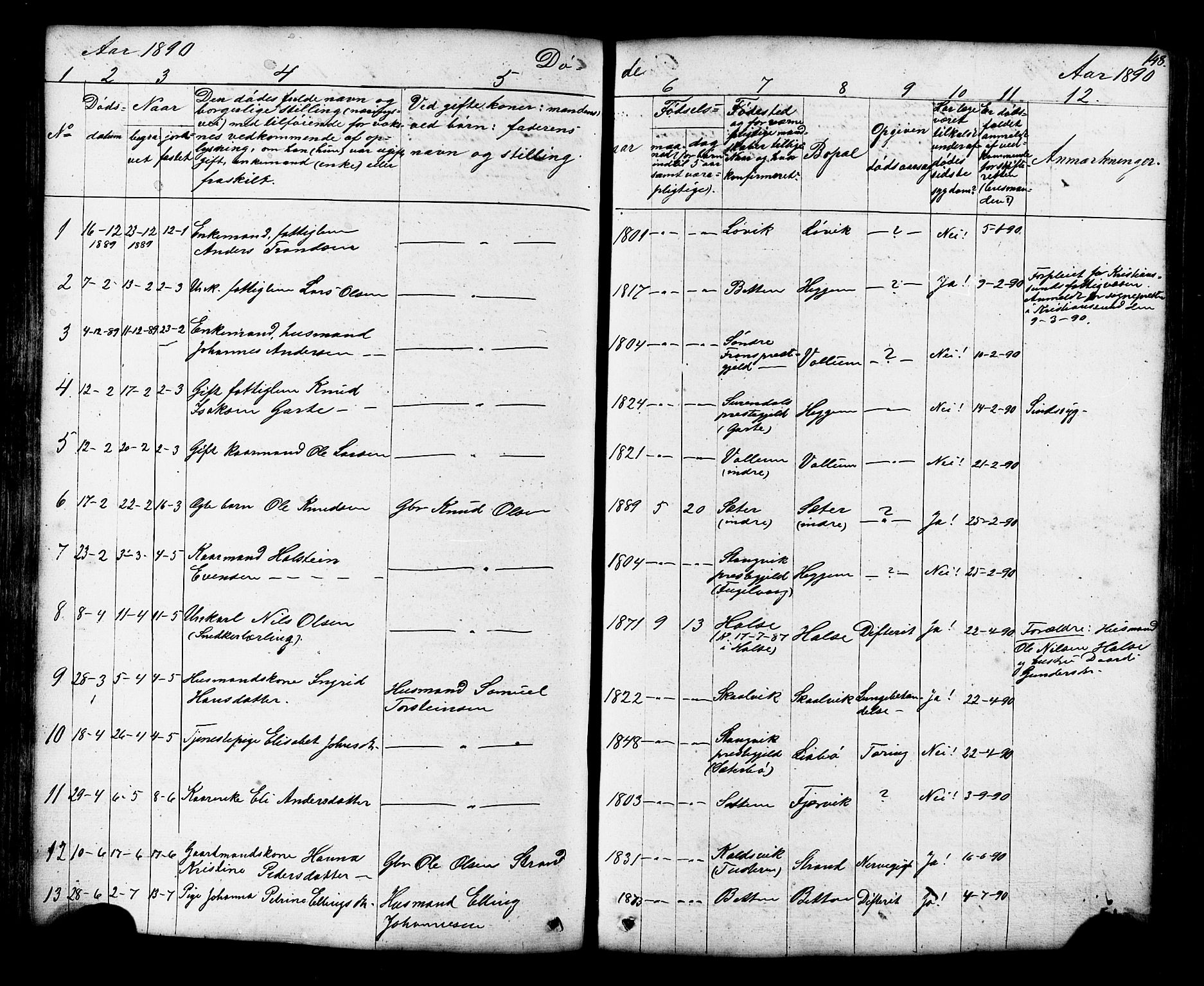 Ministerialprotokoller, klokkerbøker og fødselsregistre - Møre og Romsdal, SAT/A-1454/576/L0890: Parish register (copy) no. 576C01, 1837-1908, p. 148