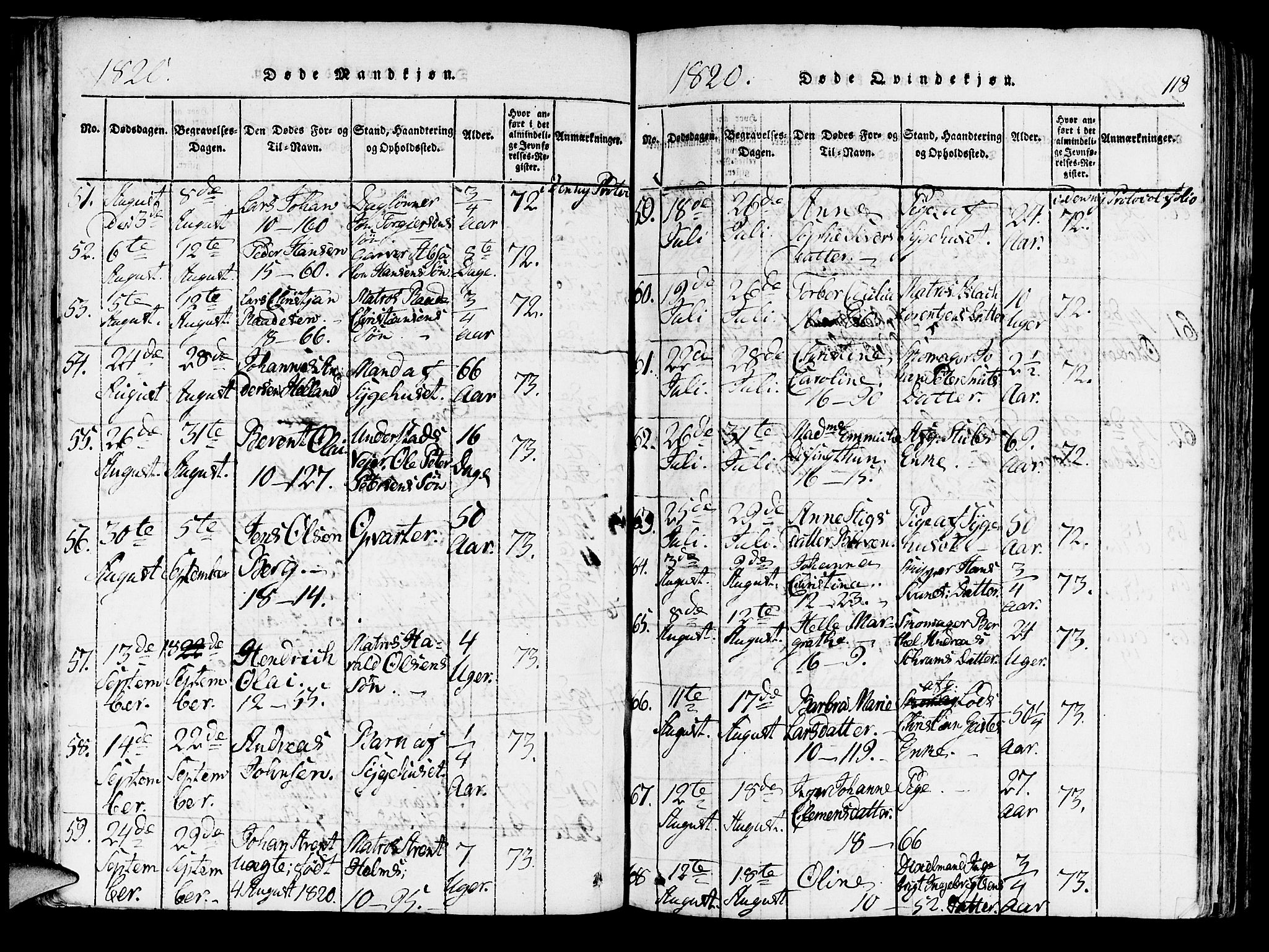 Domkirken sokneprestembete, AV/SAB-A-74801/H/Haa/L0010: Parish register (official) no. A 10, 1816-1821, p. 118