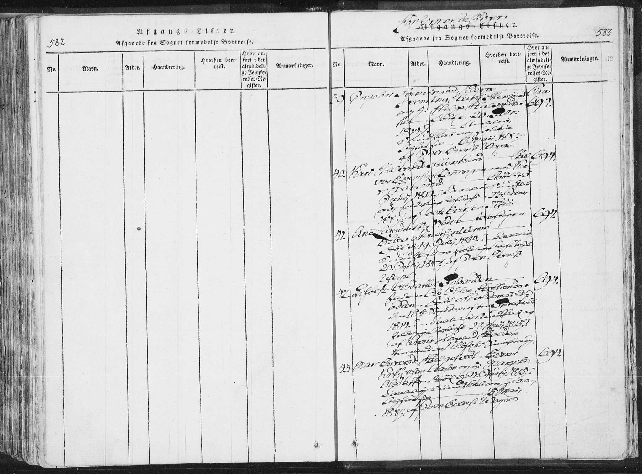 Bø kirkebøker, AV/SAKO-A-257/F/Fa/L0006: Parish register (official) no. 6, 1815-1831, p. 582-583