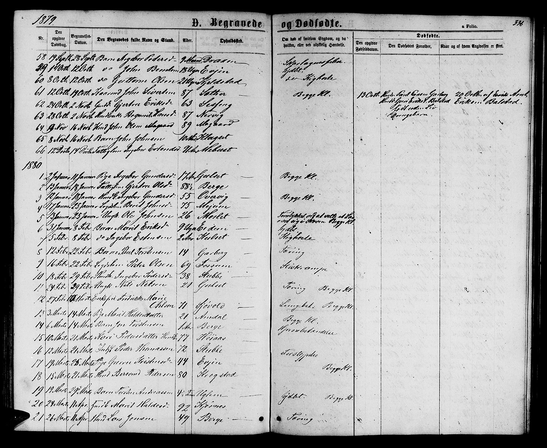 Ministerialprotokoller, klokkerbøker og fødselsregistre - Sør-Trøndelag, SAT/A-1456/695/L1156: Parish register (copy) no. 695C07, 1869-1888, p. 336