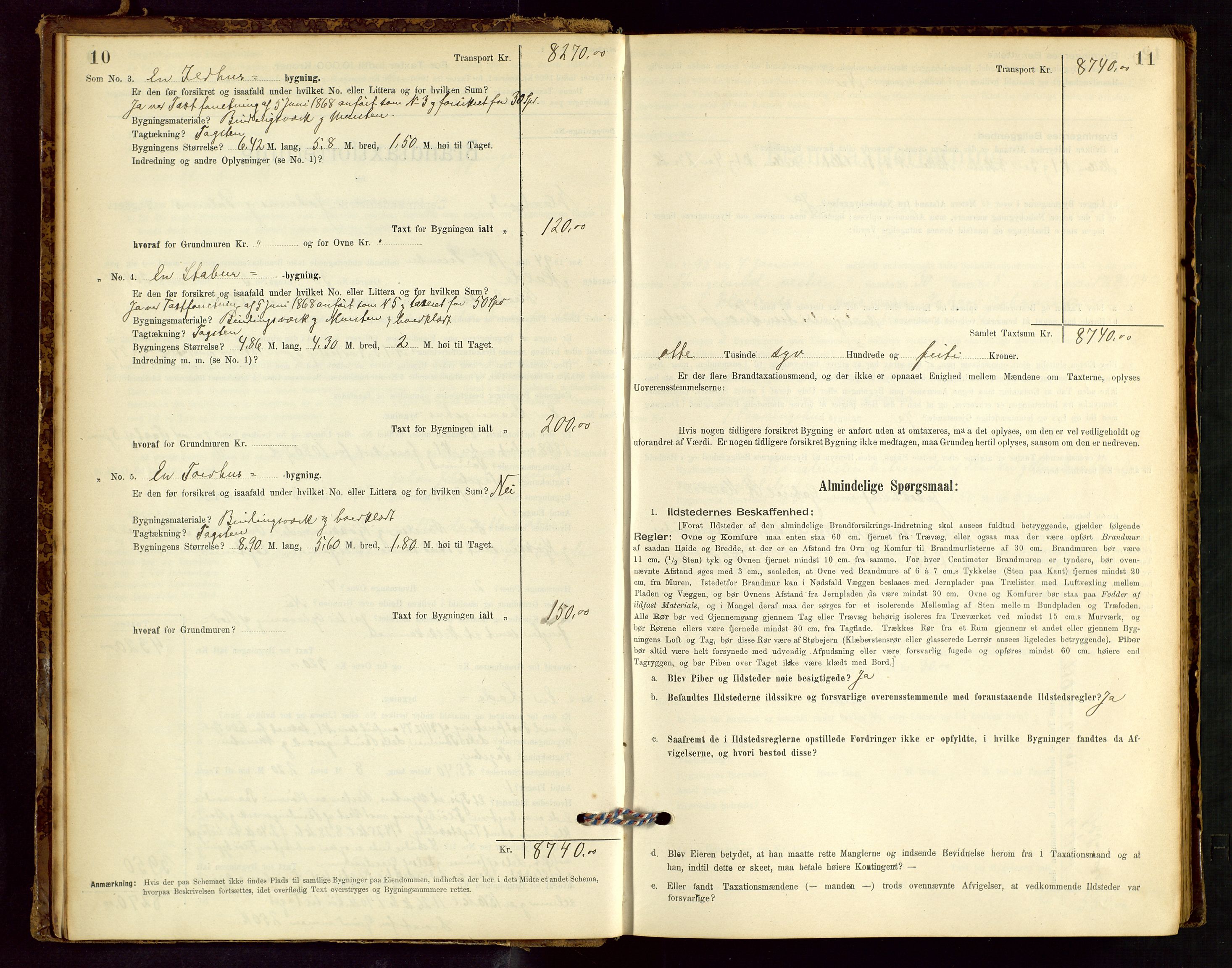 Håland lensmannskontor, AV/SAST-A-100100/Gob/L0001: Branntakstprotokoll - skjematakst. Register i boken., 1894-1902, p. 10-11