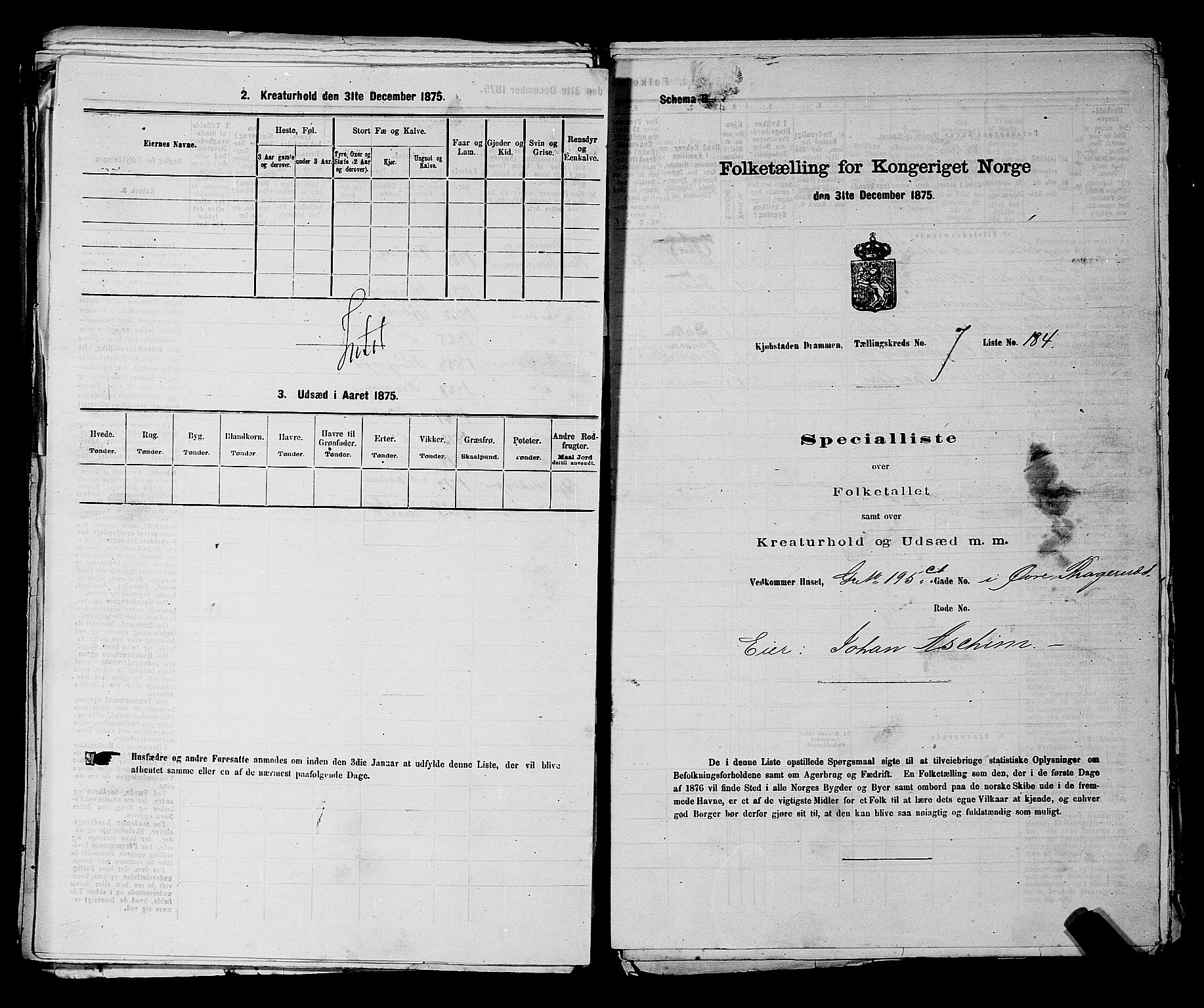 SAKO, 1875 census for 0602 Drammen, 1875, p. 660