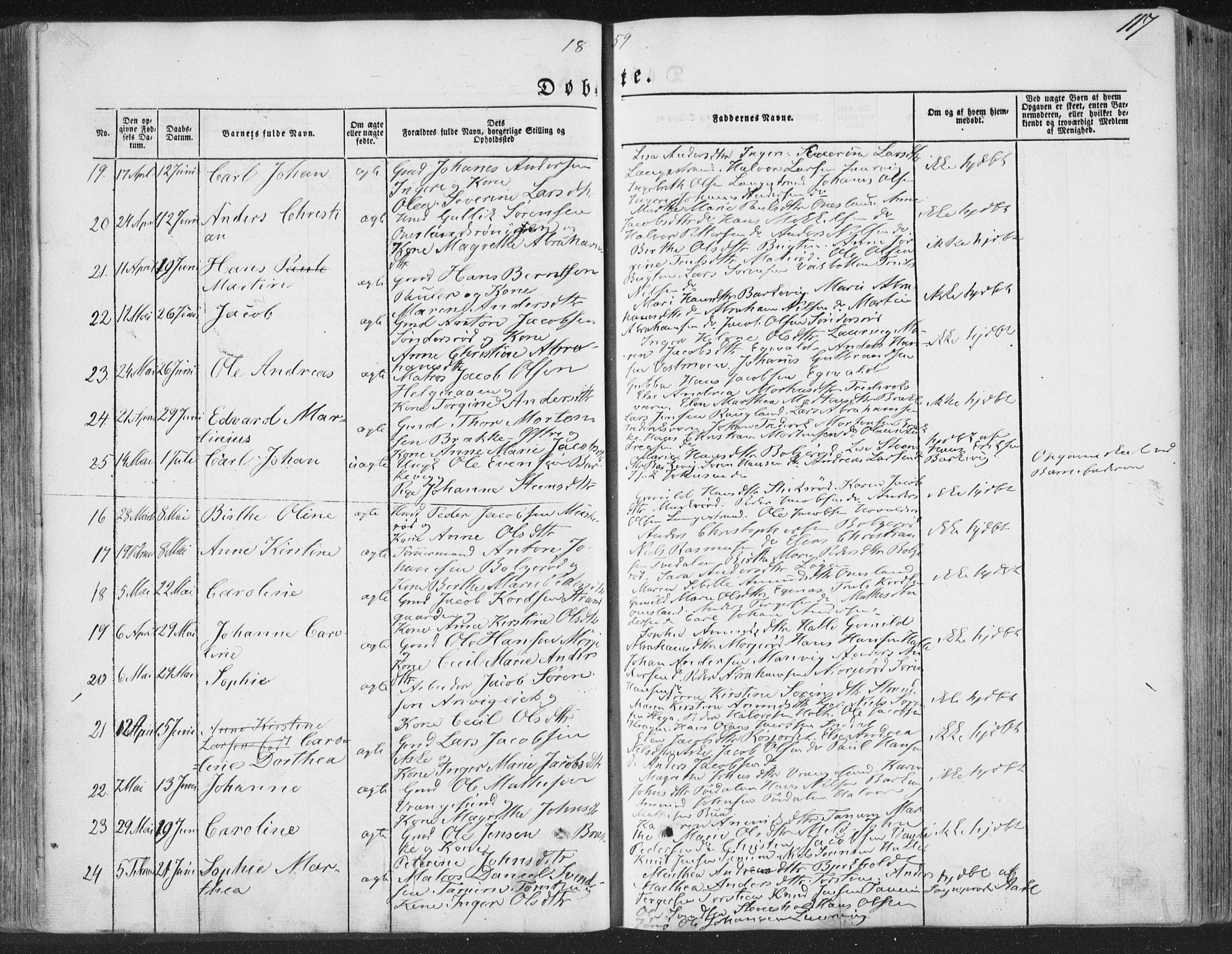 Brunlanes kirkebøker, AV/SAKO-A-342/F/Fa/L0004: Parish register (official) no. I 4, 1846-1862, p. 117