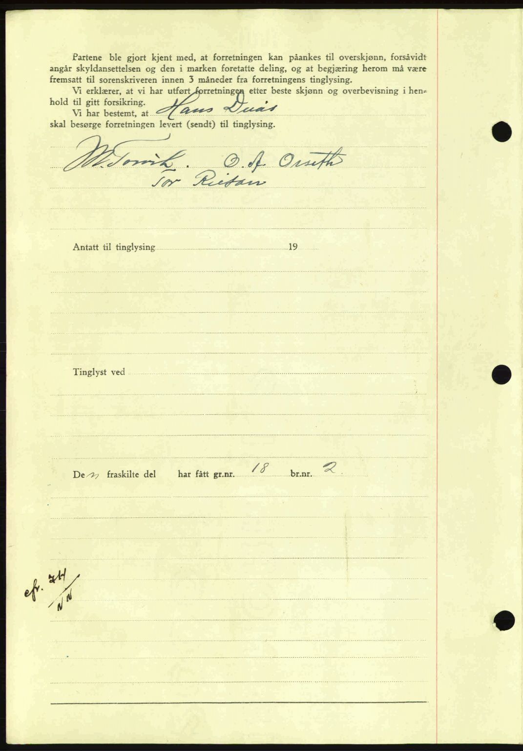 Nordmøre sorenskriveri, AV/SAT-A-4132/1/2/2Ca: Mortgage book no. A93, 1942-1942, Diary no: : 2098/1942