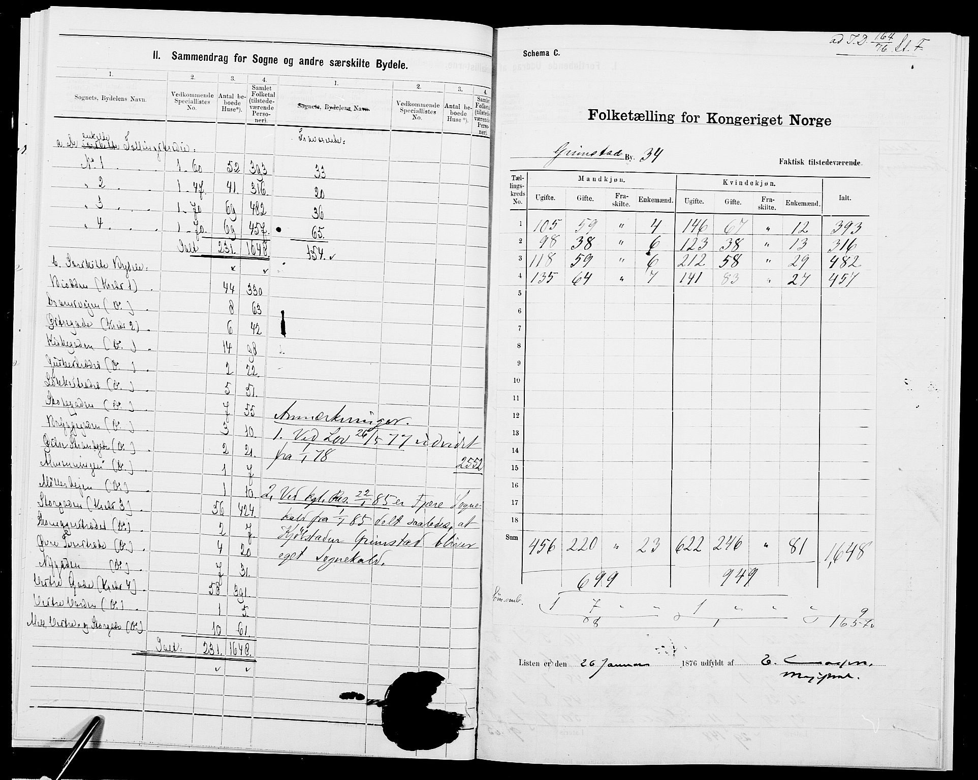 SAK, 1875 census for 0904B Fjære/Grimstad, 1875, p. 7