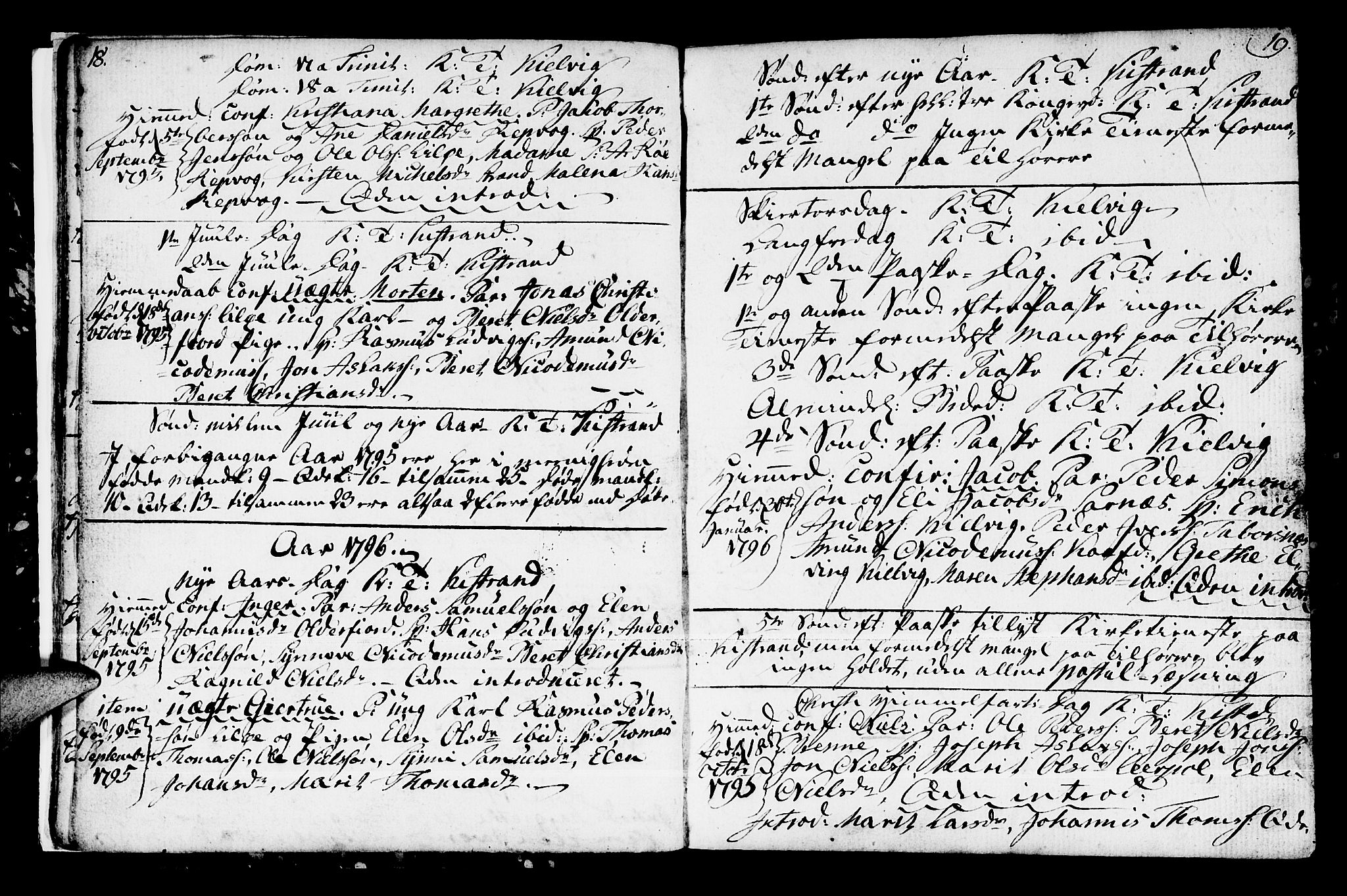Kistrand/Porsanger sokneprestembete, SATØ/S-1351/H/Ha/L0002.kirke: Parish register (official) no. 2, 1792-1830, p. 18-19