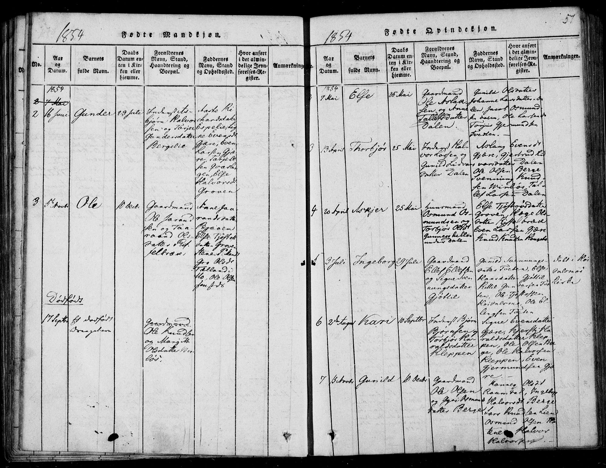 Lårdal kirkebøker, SAKO/A-284/F/Fb/L0001: Parish register (official) no. II 1, 1815-1860, p. 57