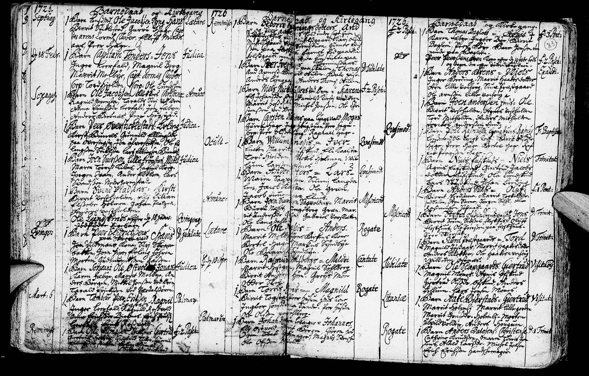 Ministerialprotokoller, klokkerbøker og fødselsregistre - Nord-Trøndelag, SAT/A-1458/723/L0230: Parish register (official) no. 723A01, 1705-1747, p. 83