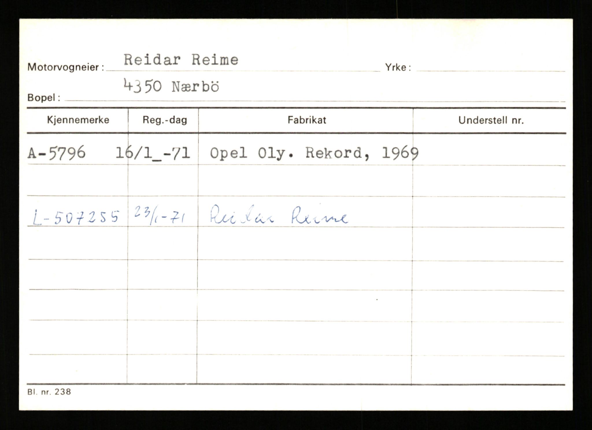 Stavanger trafikkstasjon, AV/SAST-A-101942/0/G/L0002: Registreringsnummer: 5791 - 10405, 1930-1971, p. 5