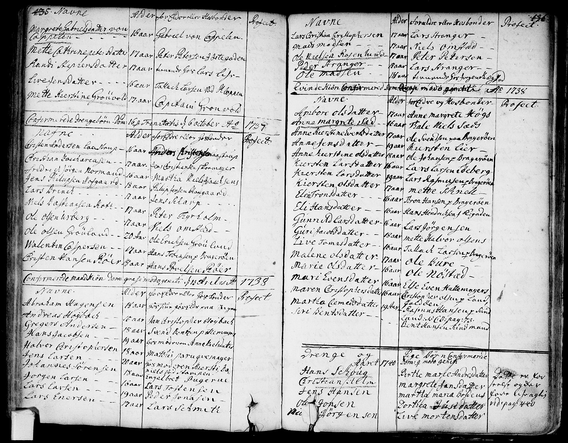 Bragernes kirkebøker, AV/SAKO-A-6/F/Fa/L0004: Parish register (official) no. I 4, 1734-1759, p. 435-436