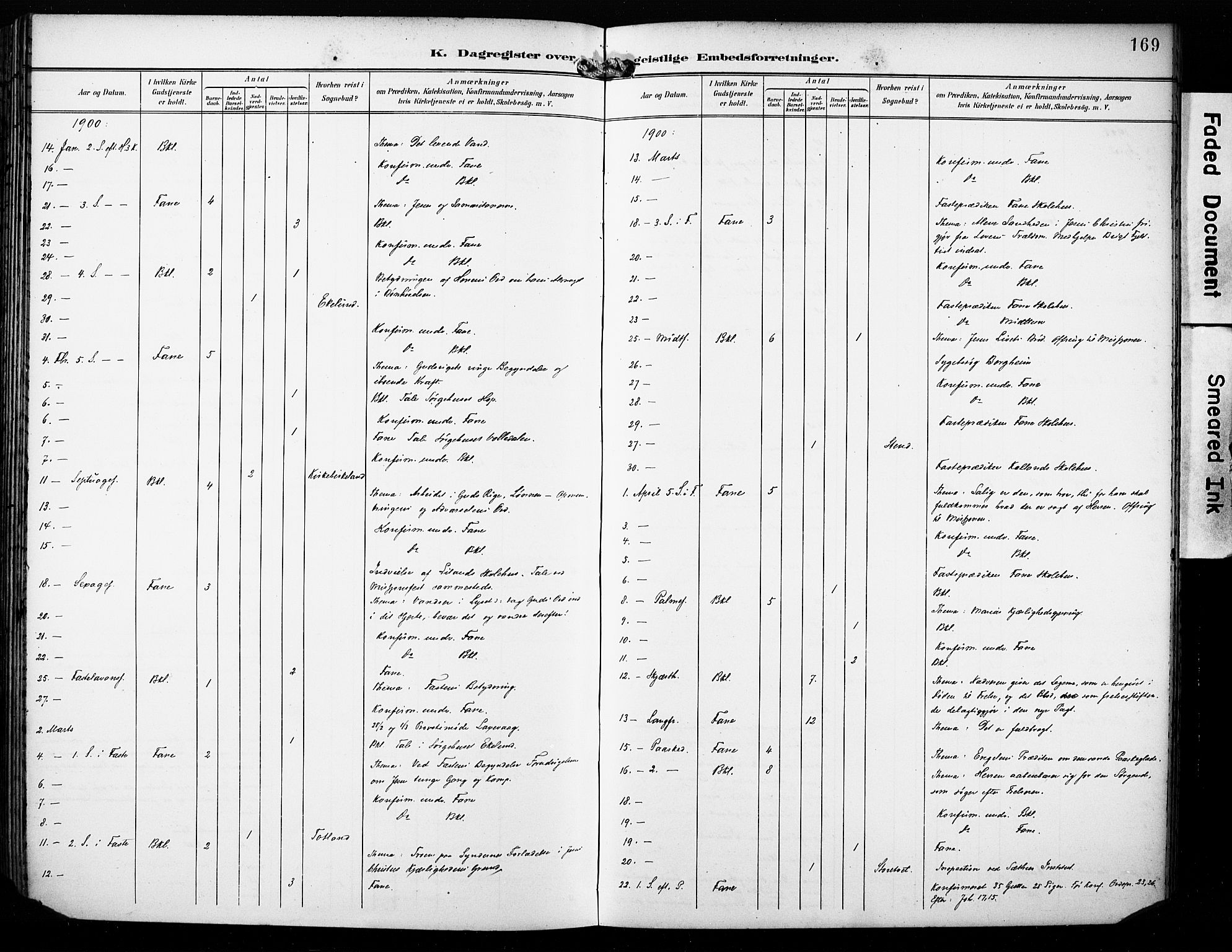 Fana Sokneprestembete, AV/SAB-A-75101/H/Haa/Haab/L0003: Parish register (official) no. B 3, 1898-1907, p. 169