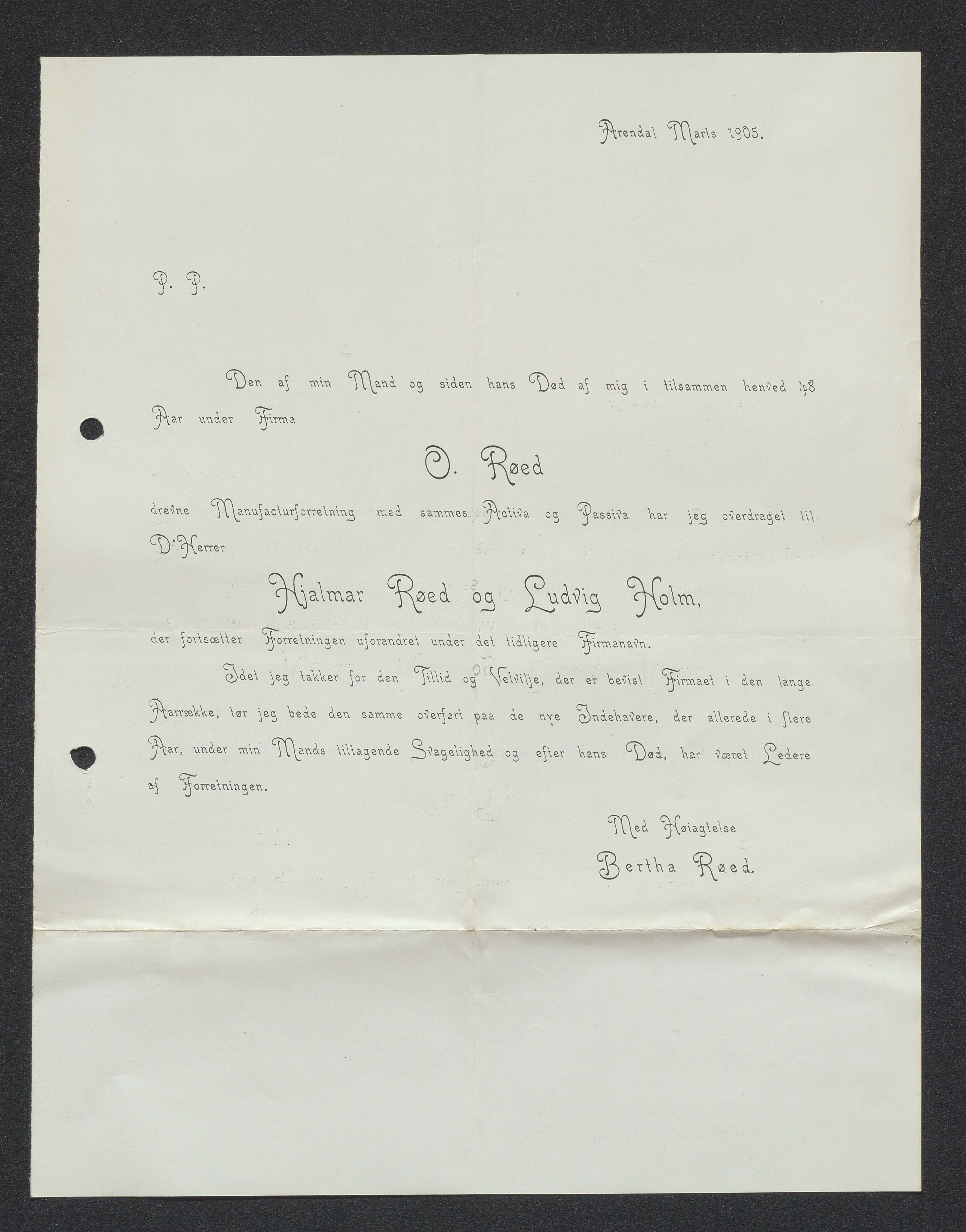 O. Terjesens rederi, AAKS/PA-2525/E/E01/L0013: Korrespondanse, 1904-1905