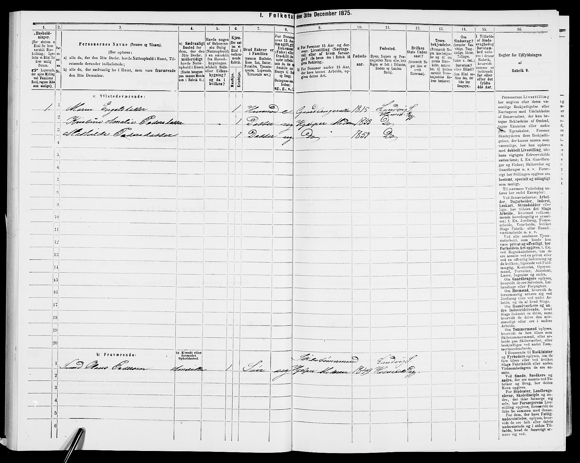SAK, 1875 census for 0924P Homedal, 1875, p. 522