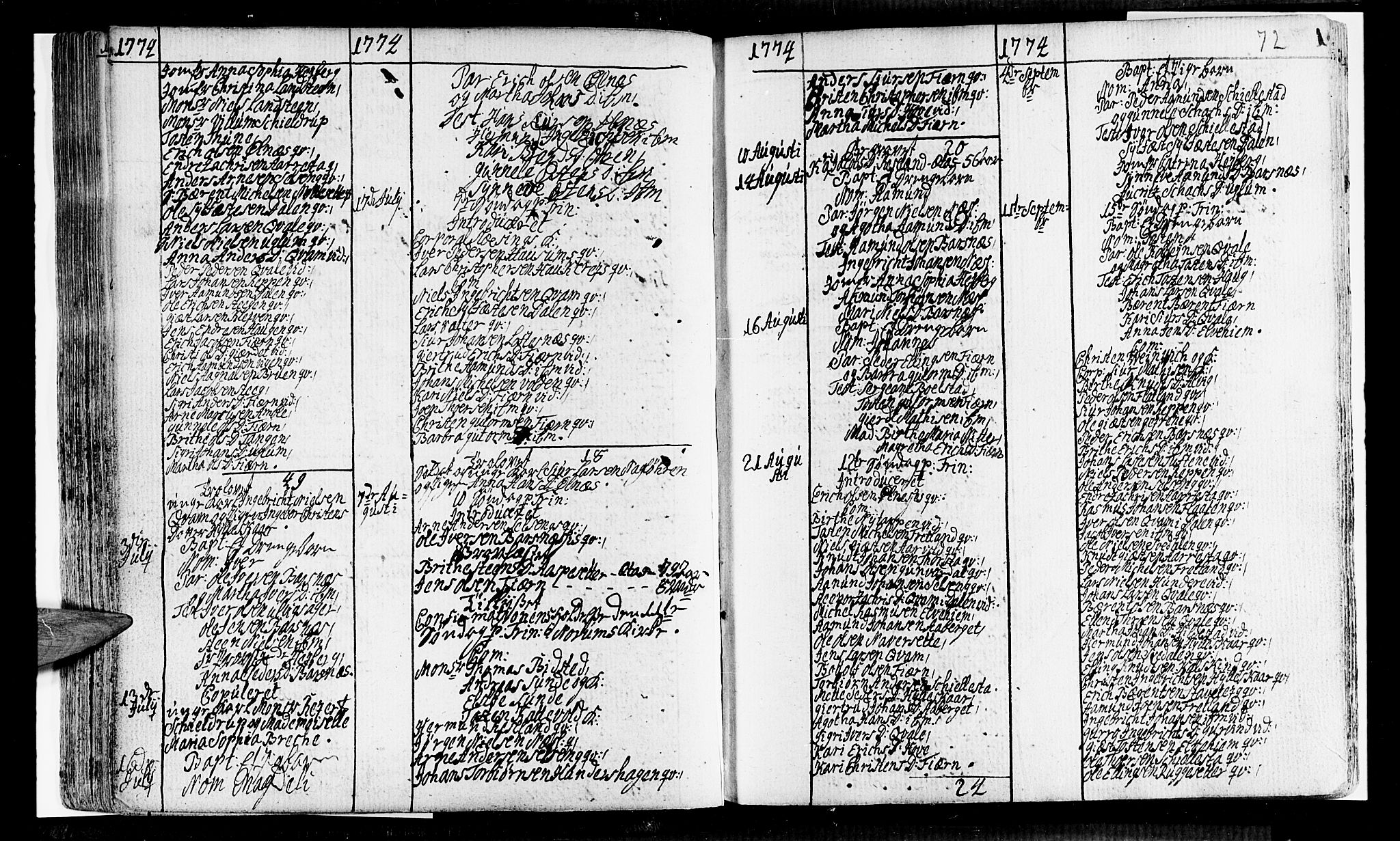 Sogndal sokneprestembete, SAB/A-81301/H/Haa/Haaa/L0005: Parish register (official) no. A 5, 1768-1782, p. 72