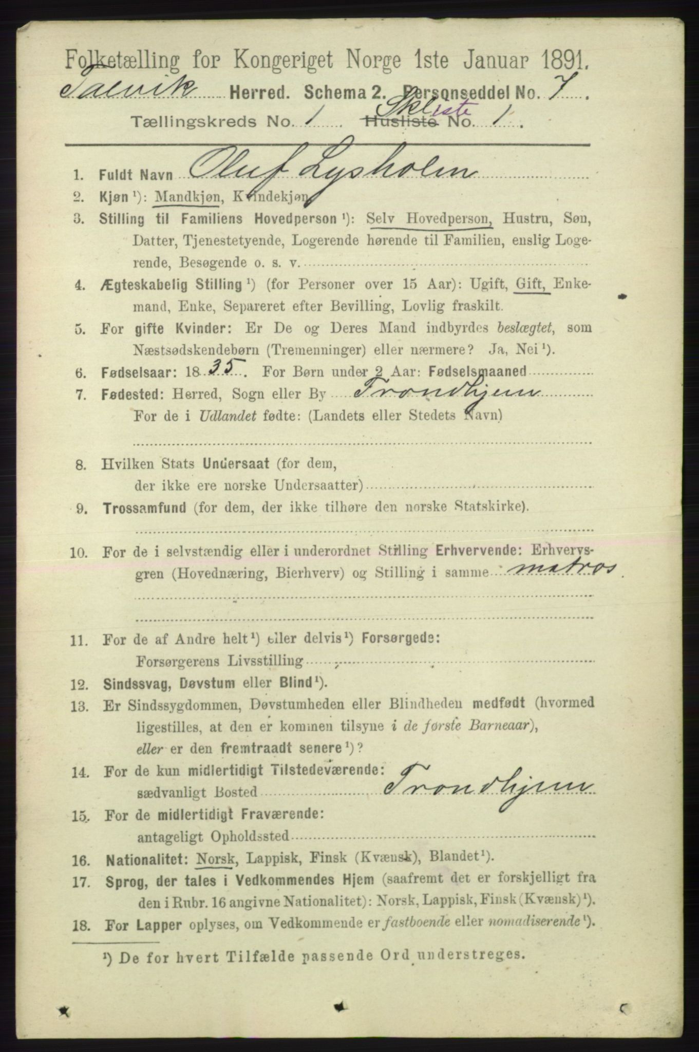 RA, 1891 census for 2013 Talvik, 1891, p. 497