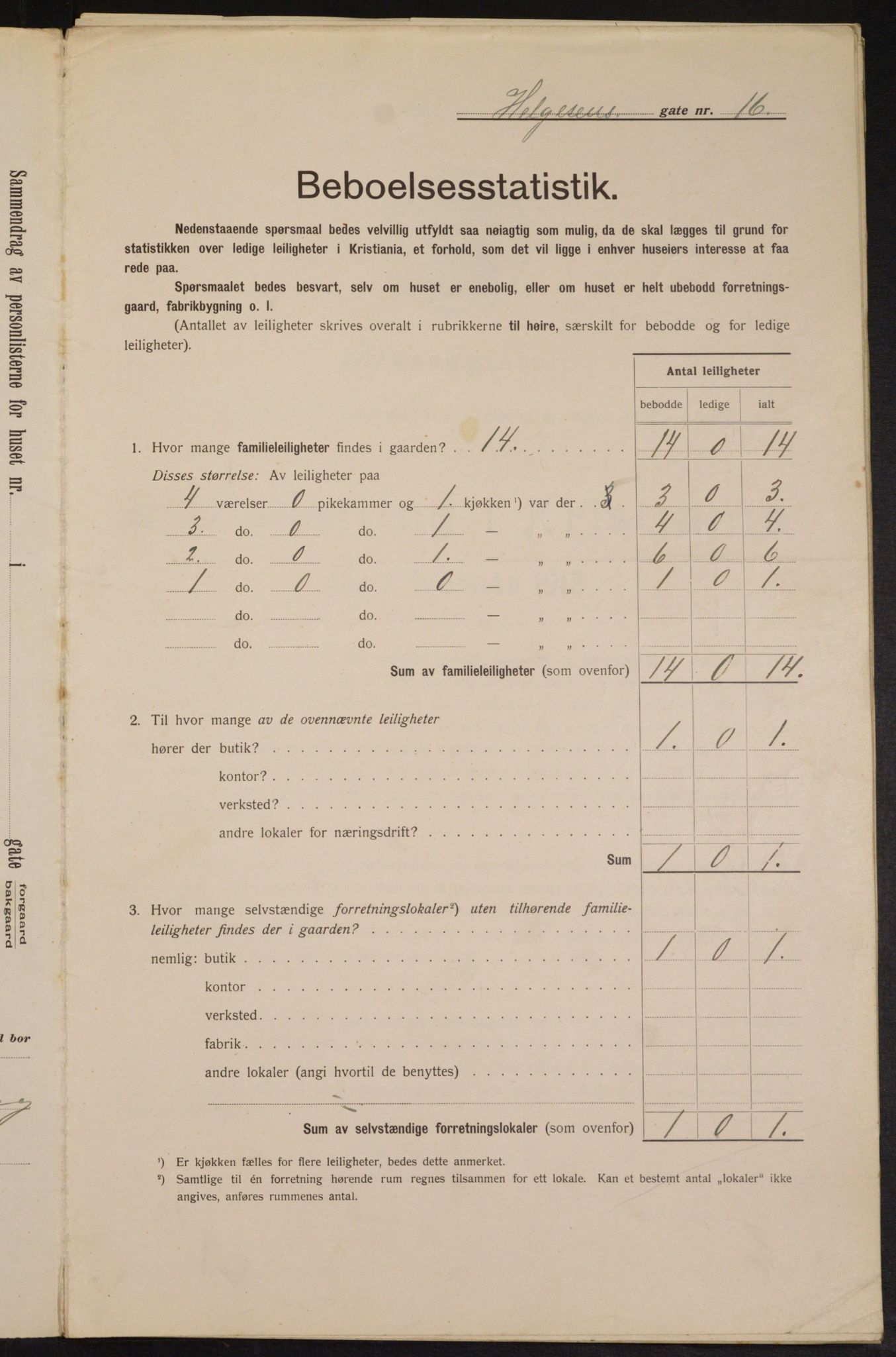 OBA, Municipal Census 1913 for Kristiania, 1913, p. 37827