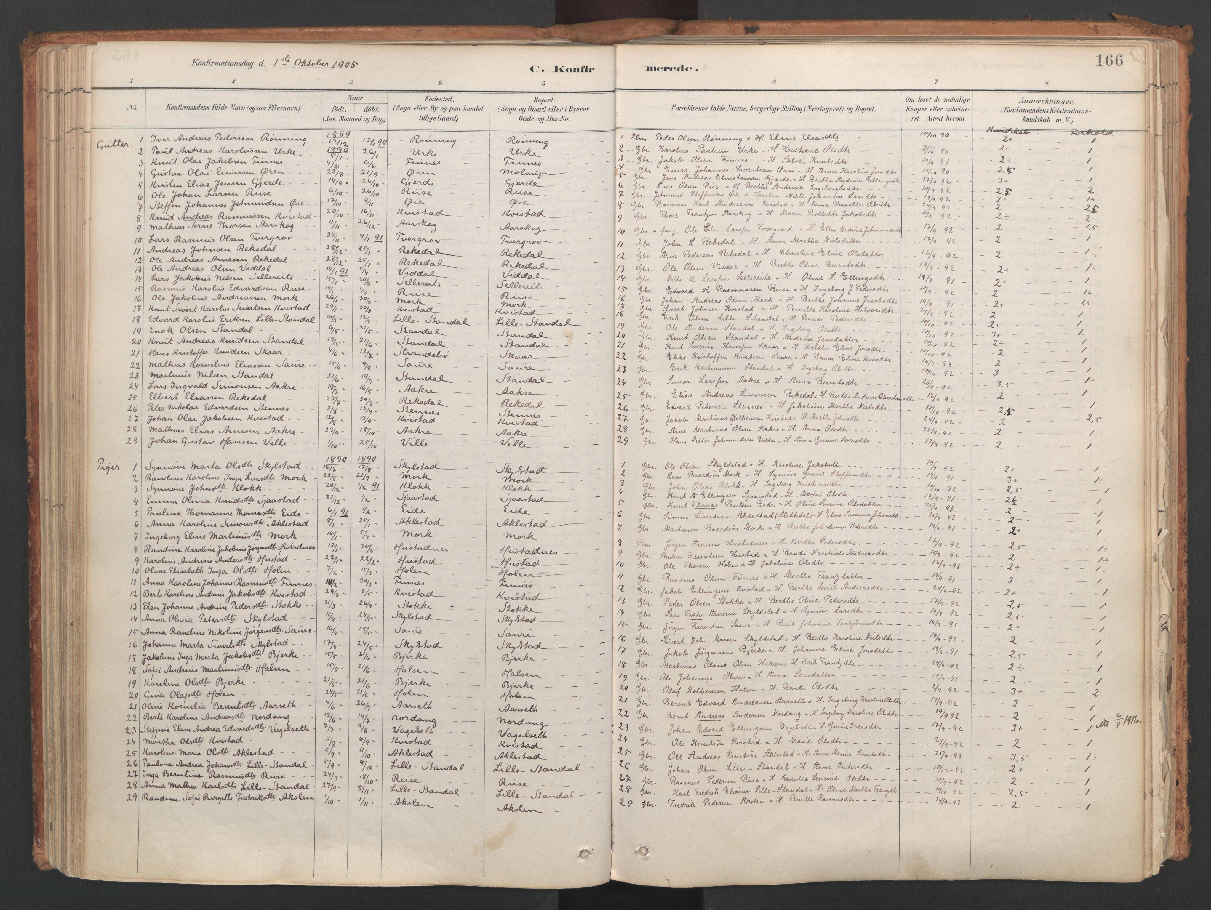 Ministerialprotokoller, klokkerbøker og fødselsregistre - Møre og Romsdal, AV/SAT-A-1454/515/L0211: Parish register (official) no. 515A07, 1886-1910, p. 166