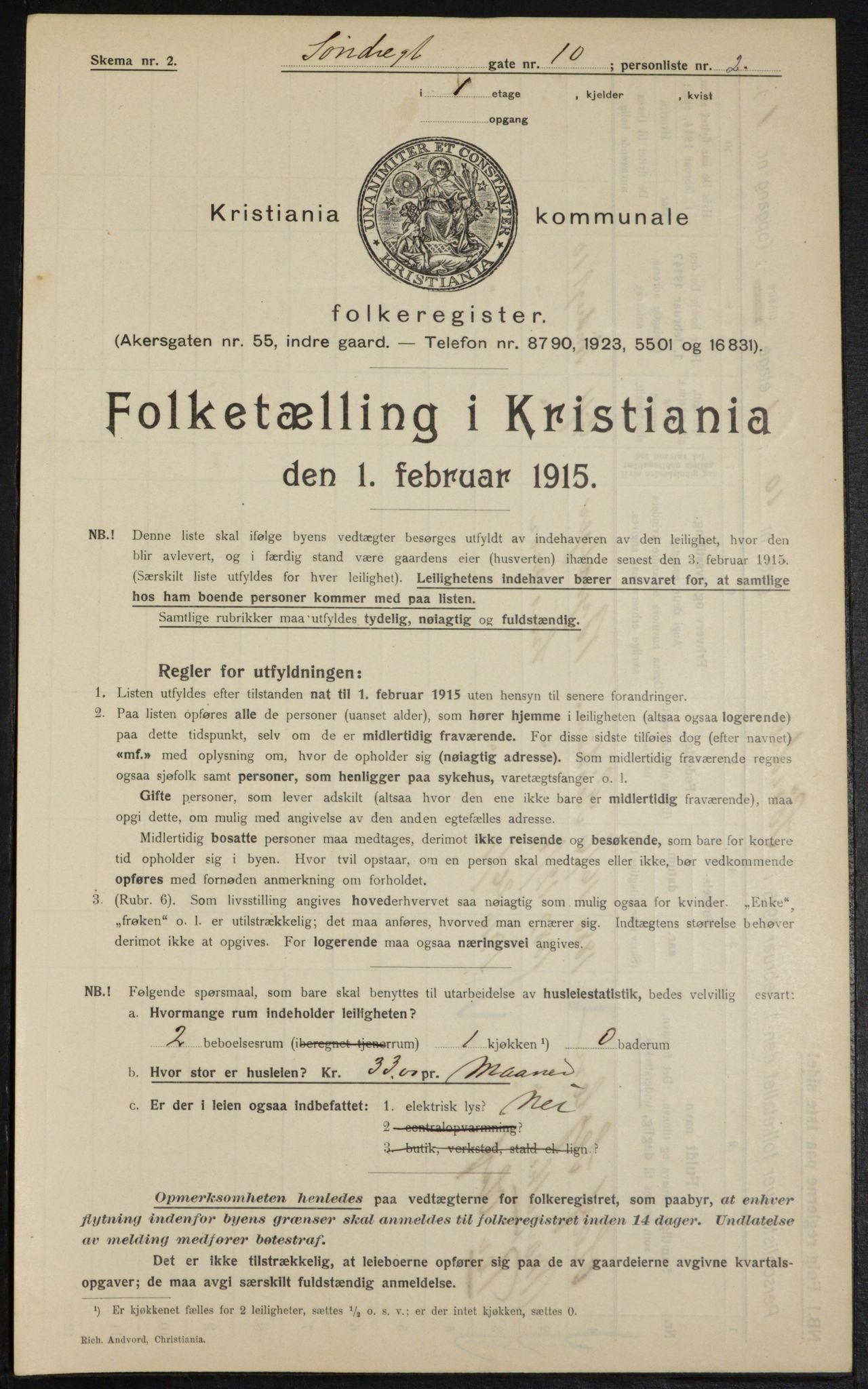 OBA, Municipal Census 1915 for Kristiania, 1915, p. 106674