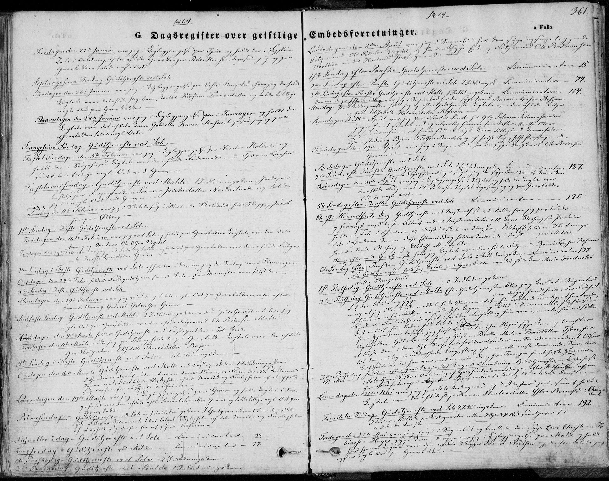 Håland sokneprestkontor, SAST/A-101802/001/30BA/L0008: Parish register (official) no. A 7.2, 1854-1870, p. 361