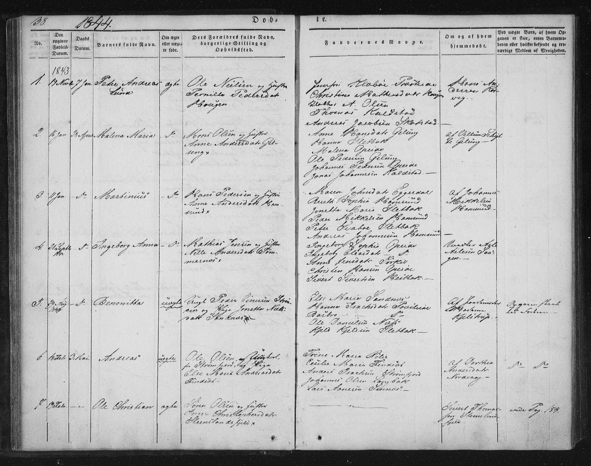 Ministerialprotokoller, klokkerbøker og fødselsregistre - Nordland, AV/SAT-A-1459/859/L0843: Parish register (official) no. 859A03, 1840-1848, p. 38