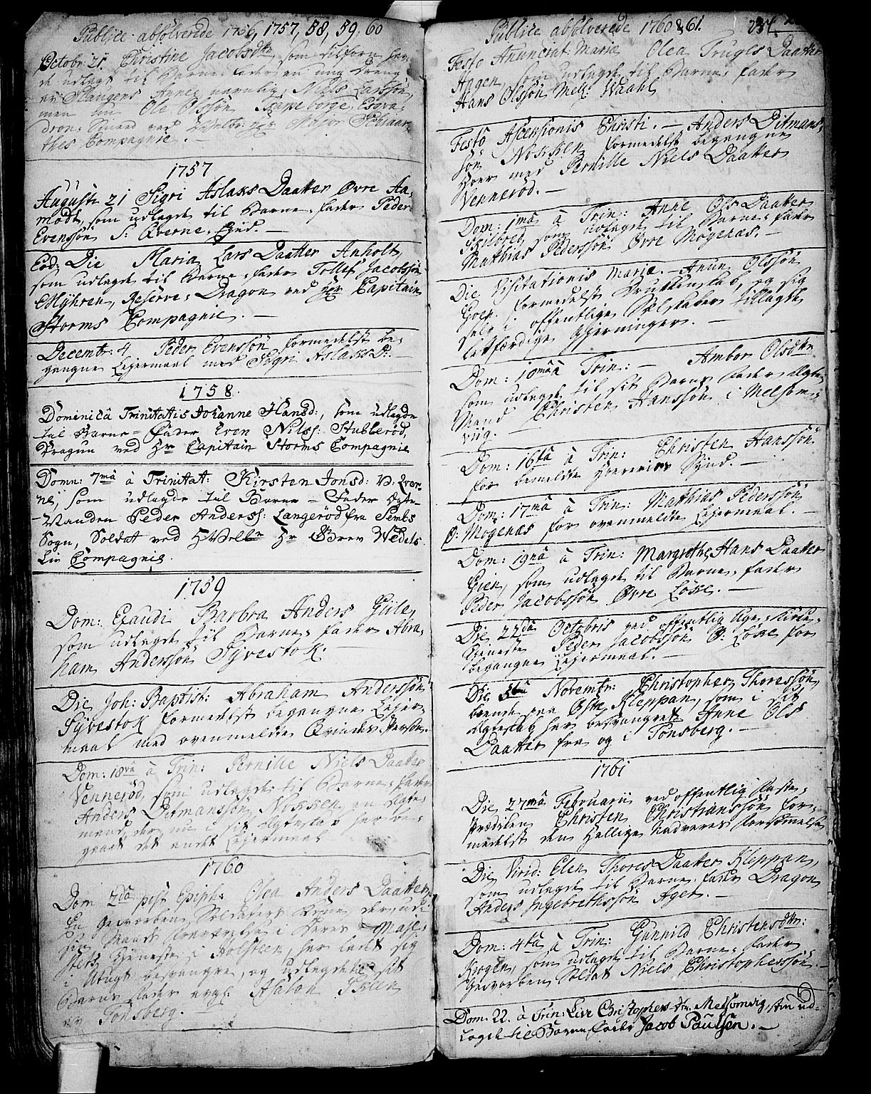 Stokke kirkebøker, AV/SAKO-A-320/F/Fa/L0002: Parish register (official) no. I 2, 1732-1770, p. 234