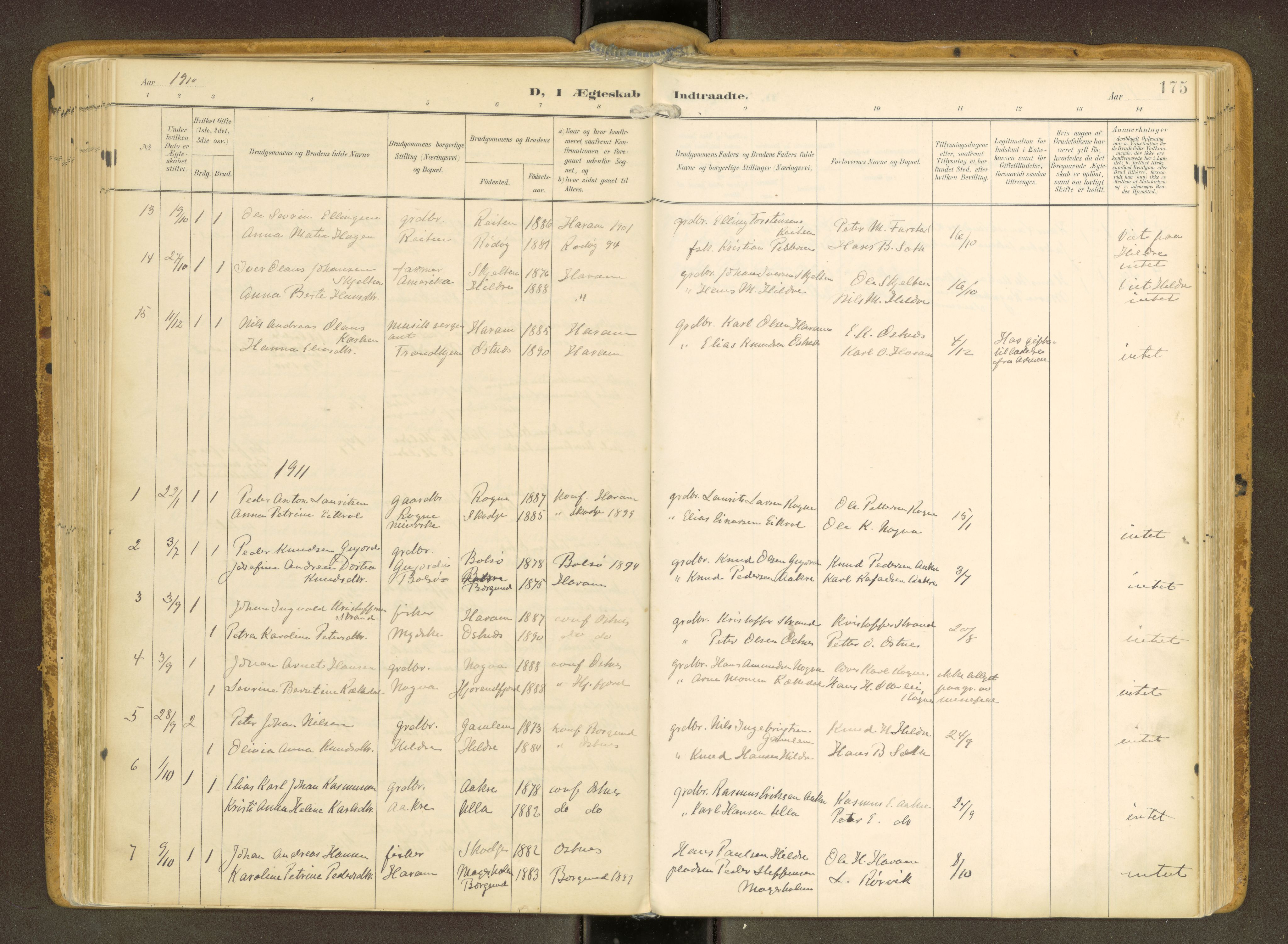 Ministerialprotokoller, klokkerbøker og fødselsregistre - Møre og Romsdal, AV/SAT-A-1454/536/L0517: Parish register (official) no. 536A--, 1897-1917, p. 175