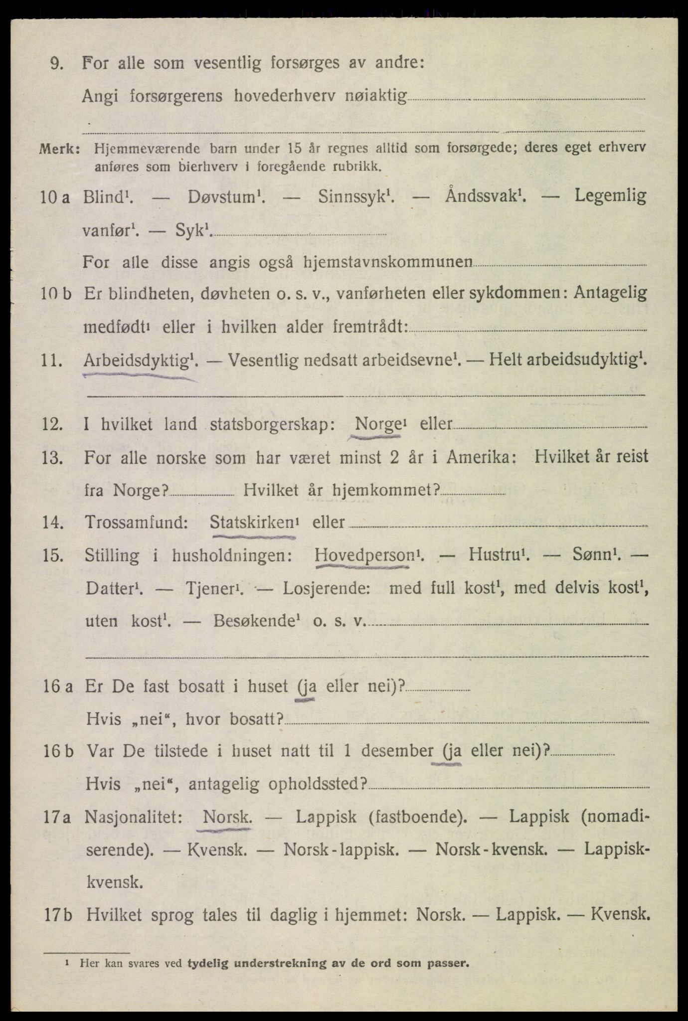 SAT, 1920 census for Skjerstad, 1920, p. 2134