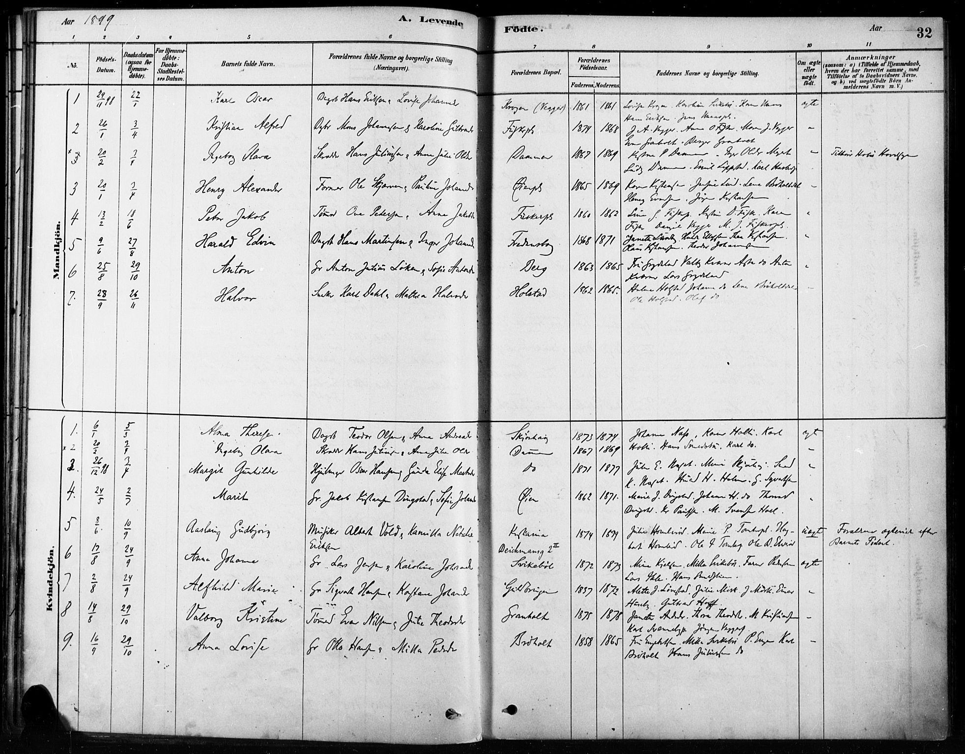 Hobøl prestekontor Kirkebøker, AV/SAO-A-2002/F/Fb/L0001: Parish register (official) no. II 1, 1878-1904, p. 32