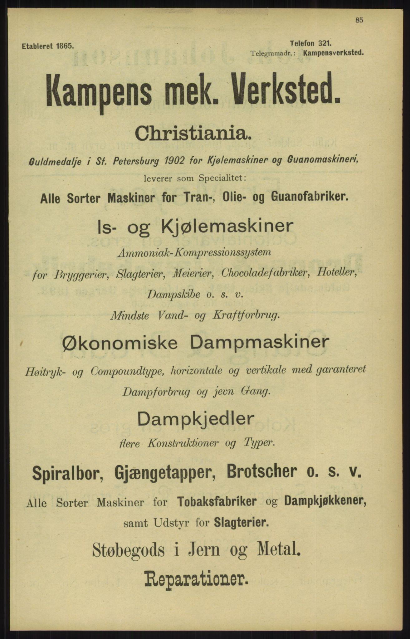 Kristiania/Oslo adressebok, PUBL/-, 1904, p. 85