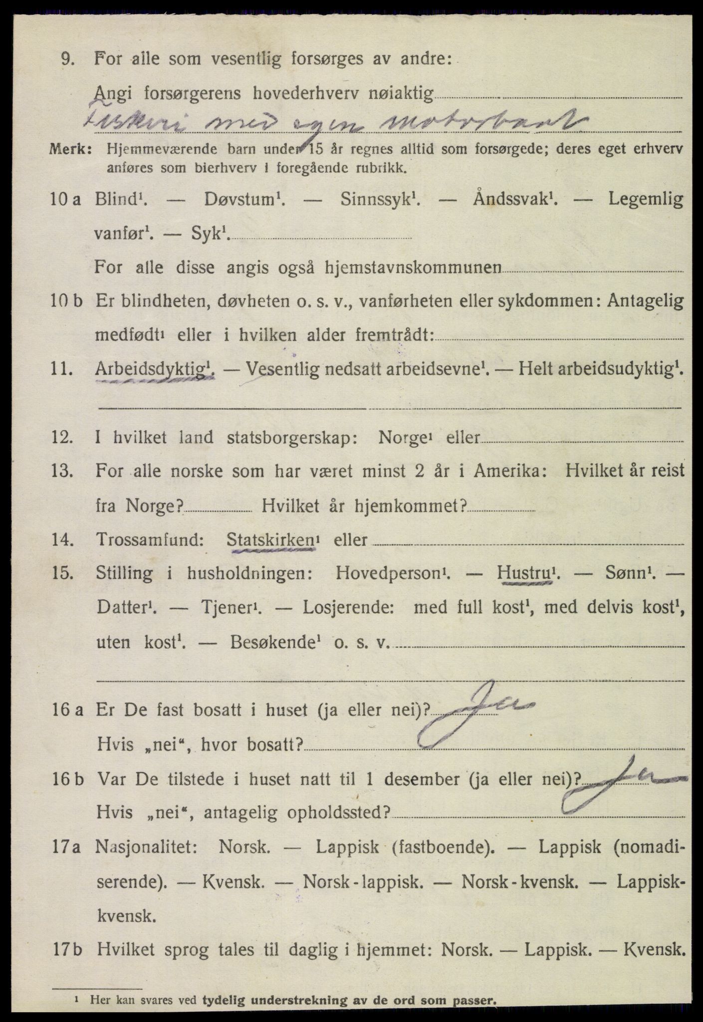 SAT, 1920 census for Lurøy, 1920, p. 1808