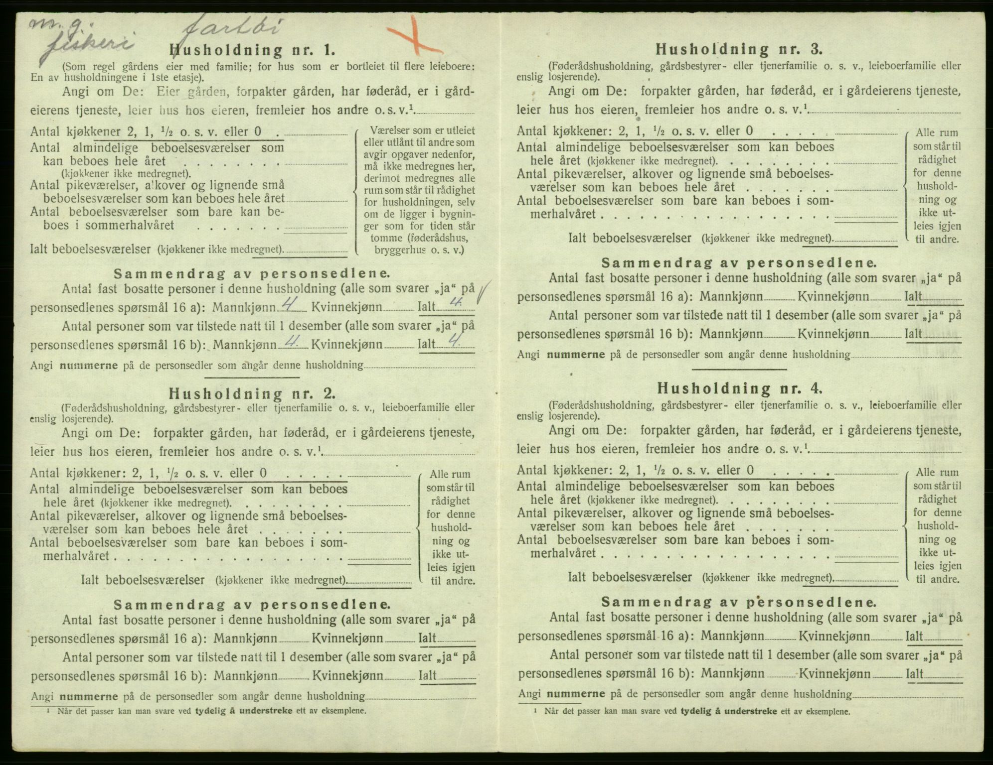 SAB, 1920 census for Fitjar, 1920, p. 408