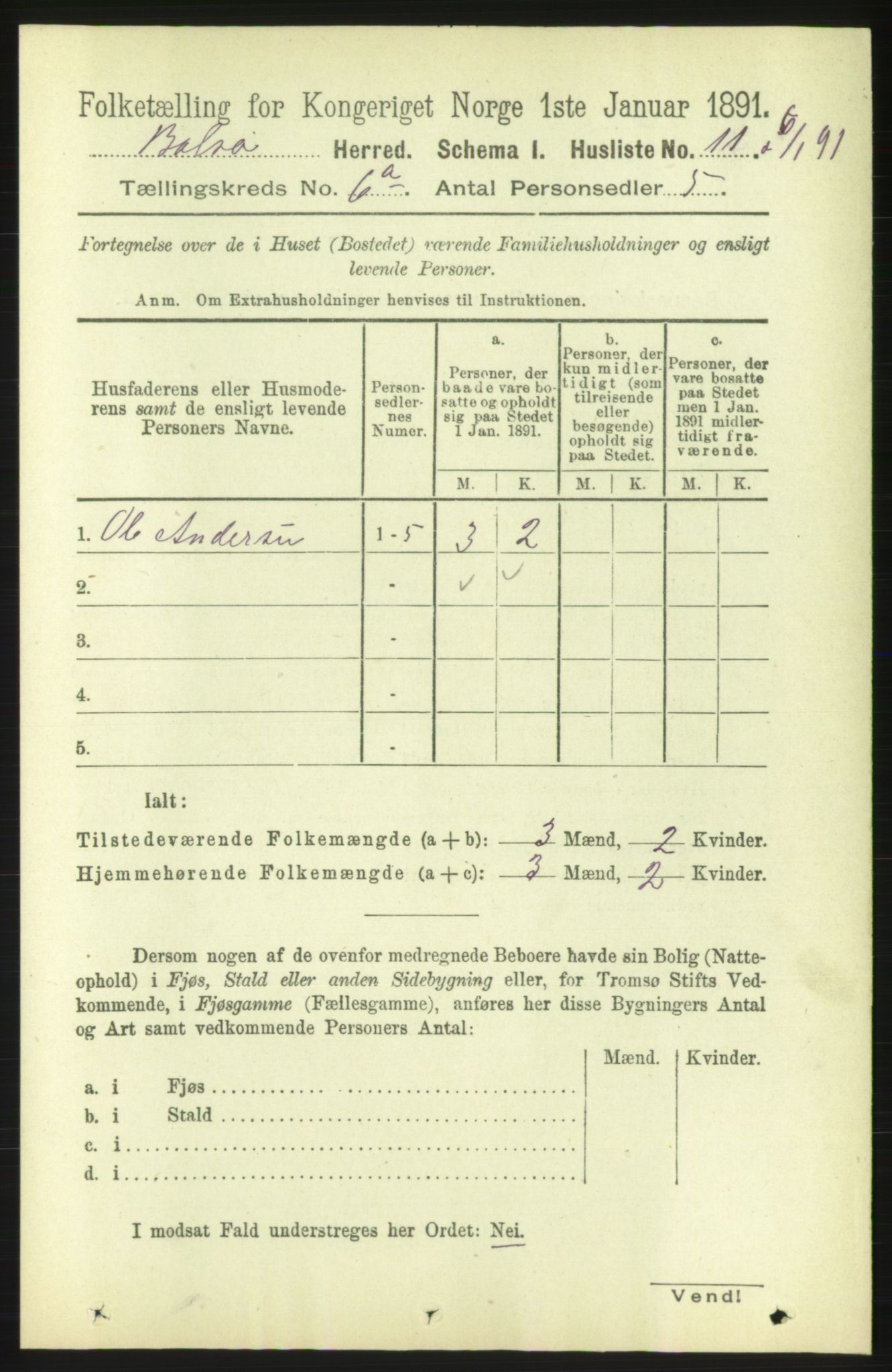 RA, 1891 census for 1544 Bolsøy, 1891, p. 3702