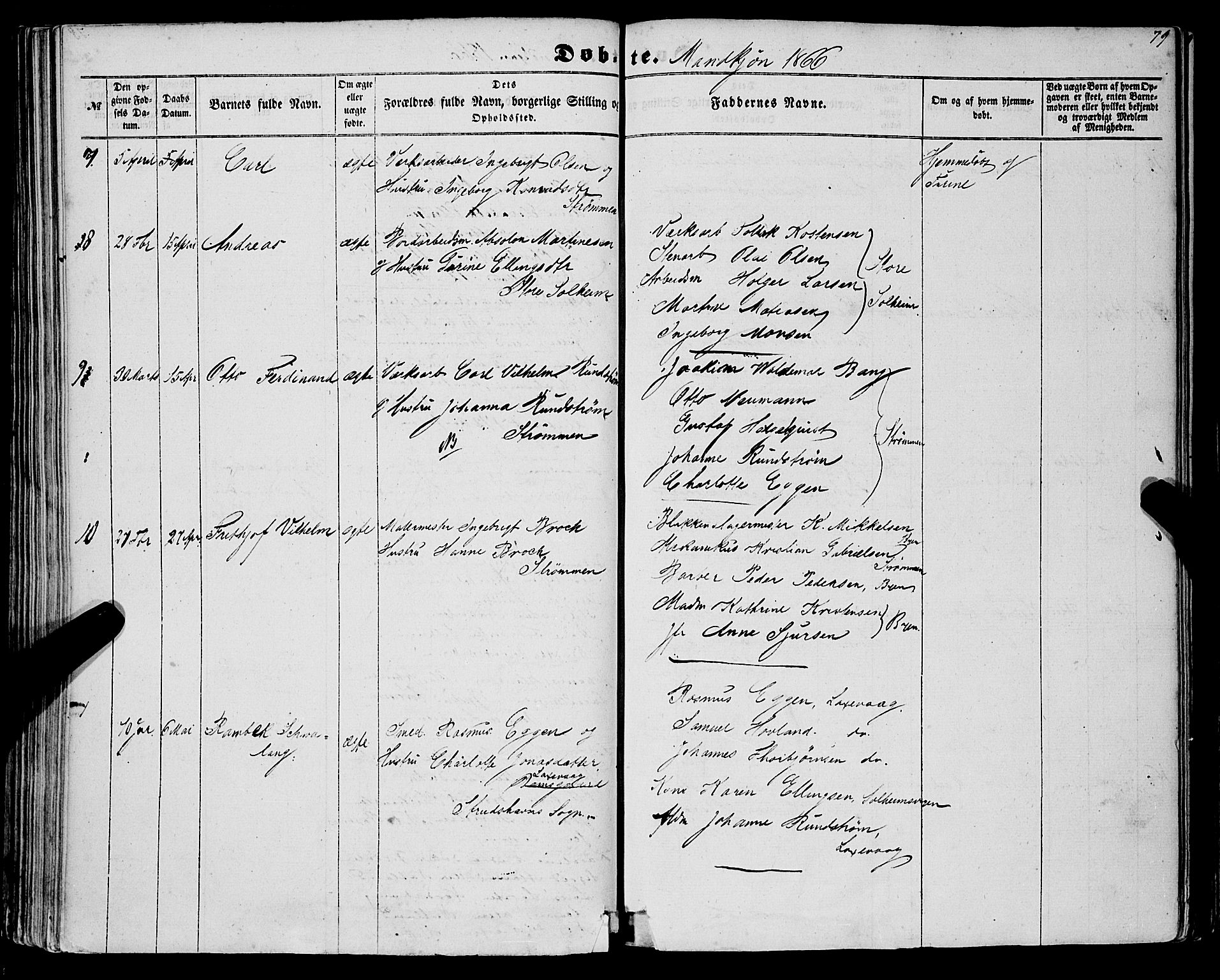 St. Jørgens hospital og Årstad sokneprestembete, AV/SAB-A-99934: Parish register (official) no. A 5, 1857-1869, p. 79