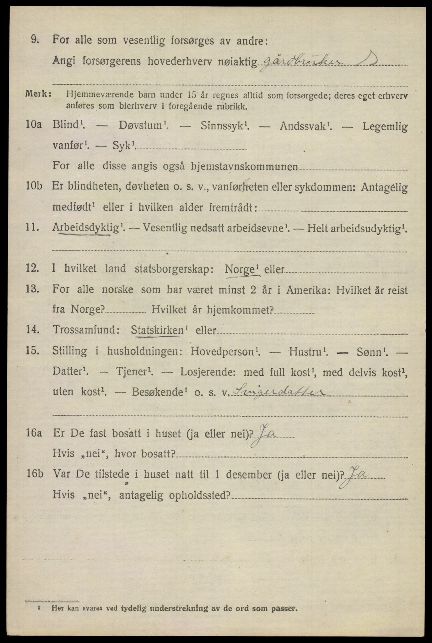 SAO, 1920 census for Ullensaker, 1920, p. 5510