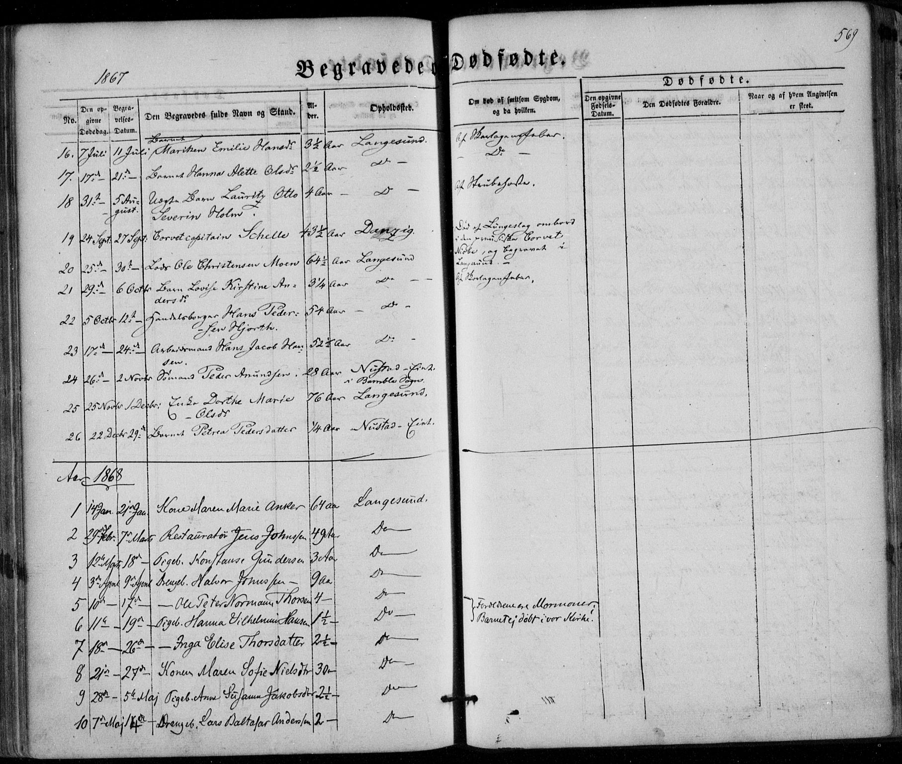 Bamble kirkebøker, AV/SAKO-A-253/F/Fa/L0005: Parish register (official) no. I 5, 1854-1869, p. 569