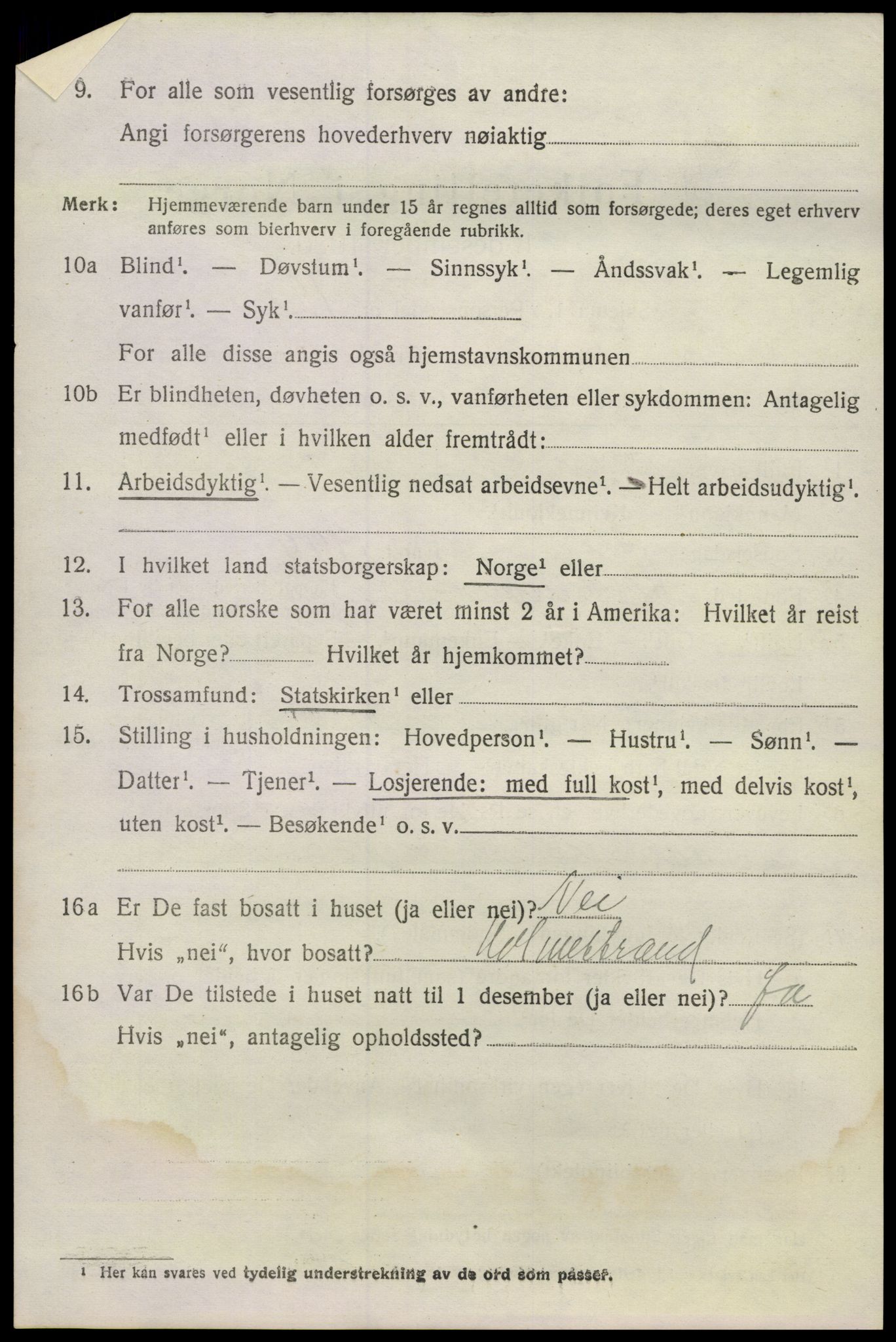 SAKO, 1920 census for Våle, 1920, p. 1257