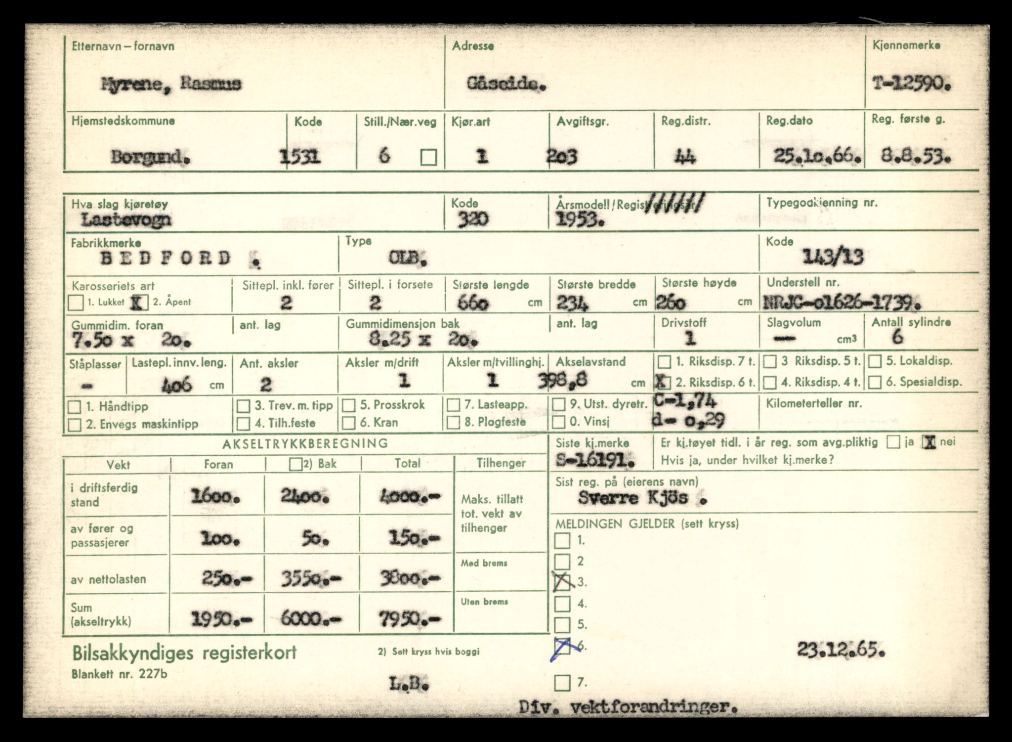 Møre og Romsdal vegkontor - Ålesund trafikkstasjon, AV/SAT-A-4099/F/Fe/L0034: Registreringskort for kjøretøy T 12500 - T 12652, 1927-1998, p. 1768