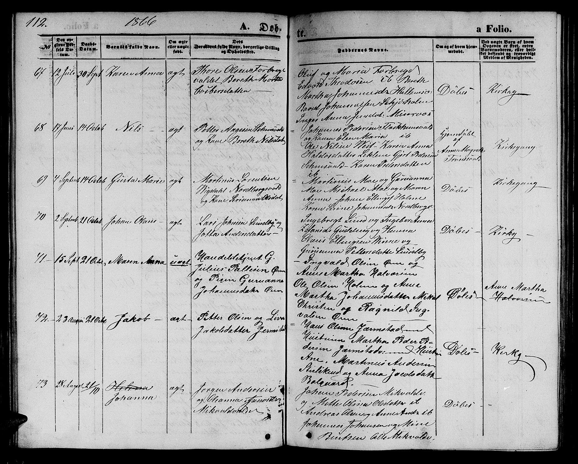 Ministerialprotokoller, klokkerbøker og fødselsregistre - Nord-Trøndelag, AV/SAT-A-1458/723/L0254: Parish register (copy) no. 723C02, 1858-1868, p. 112