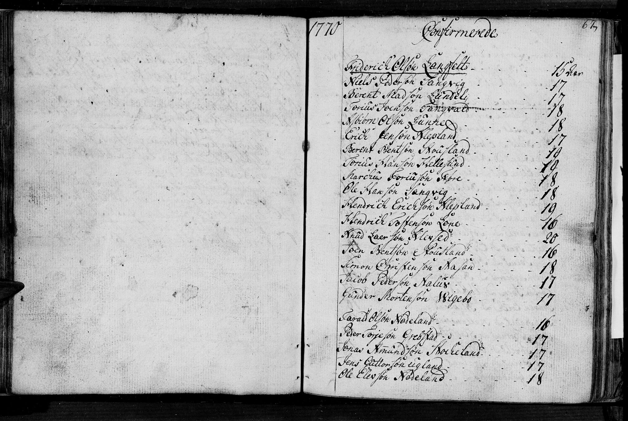 Søgne sokneprestkontor, SAK/1111-0037/F/Fa/Fab/L0004: Parish register (official) no. A 4, 1770-1822, p. 66-67