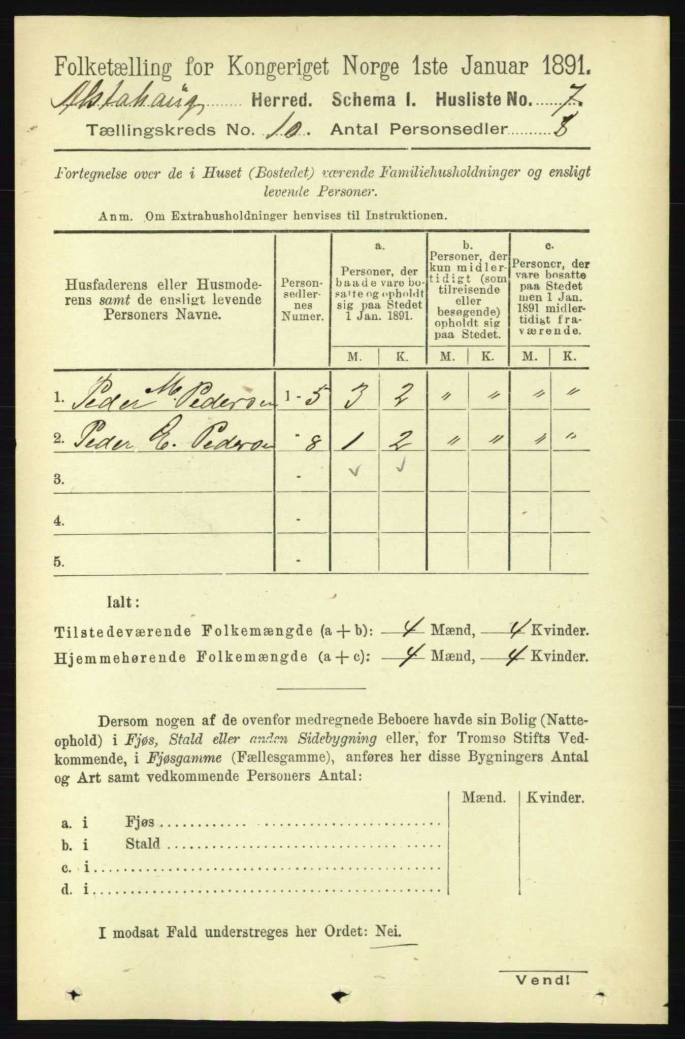 RA, 1891 census for 1820 Alstahaug, 1891, p. 3470