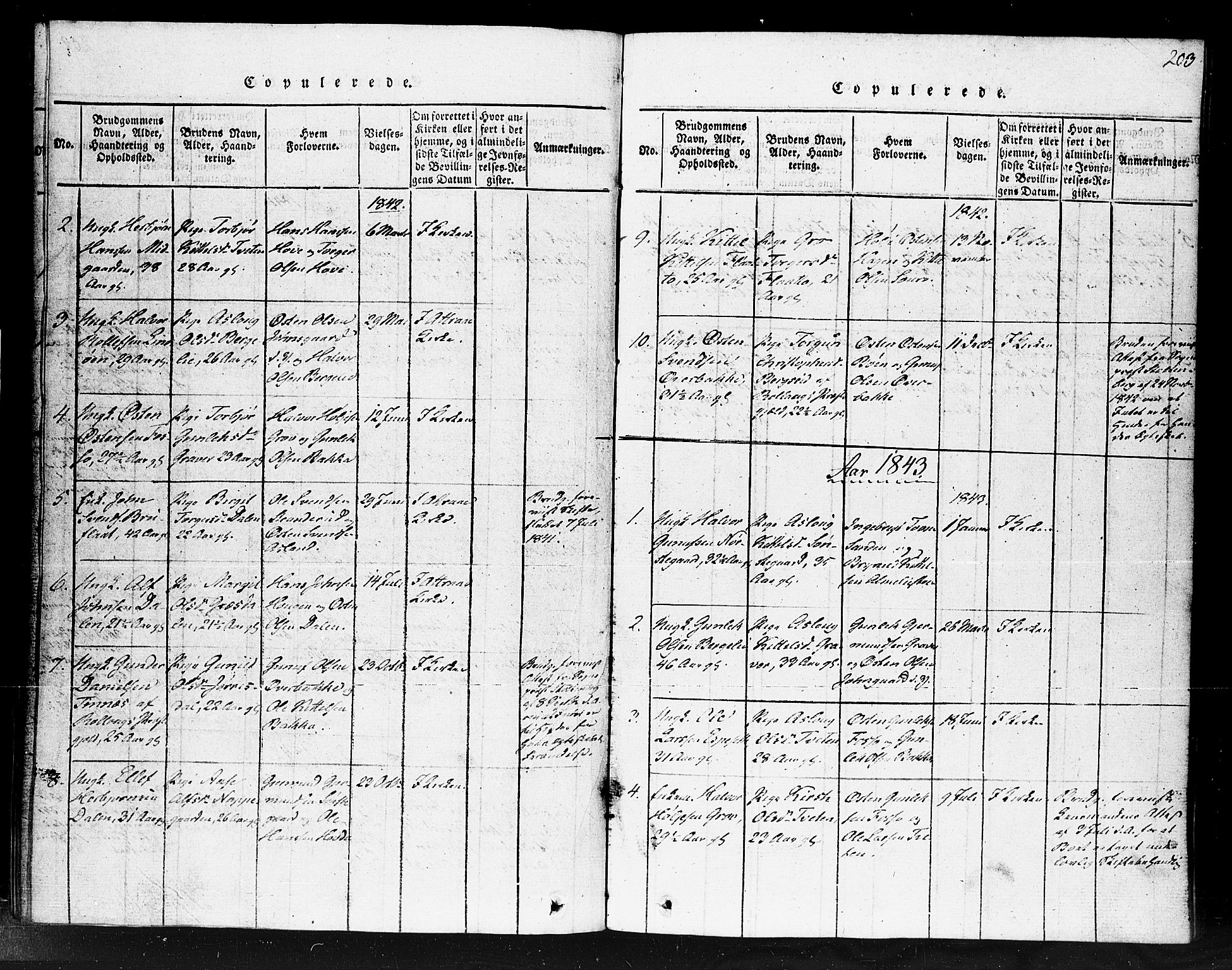 Gransherad kirkebøker, SAKO/A-267/F/Fb/L0002: Parish register (official) no. II 2, 1815-1843, p. 203