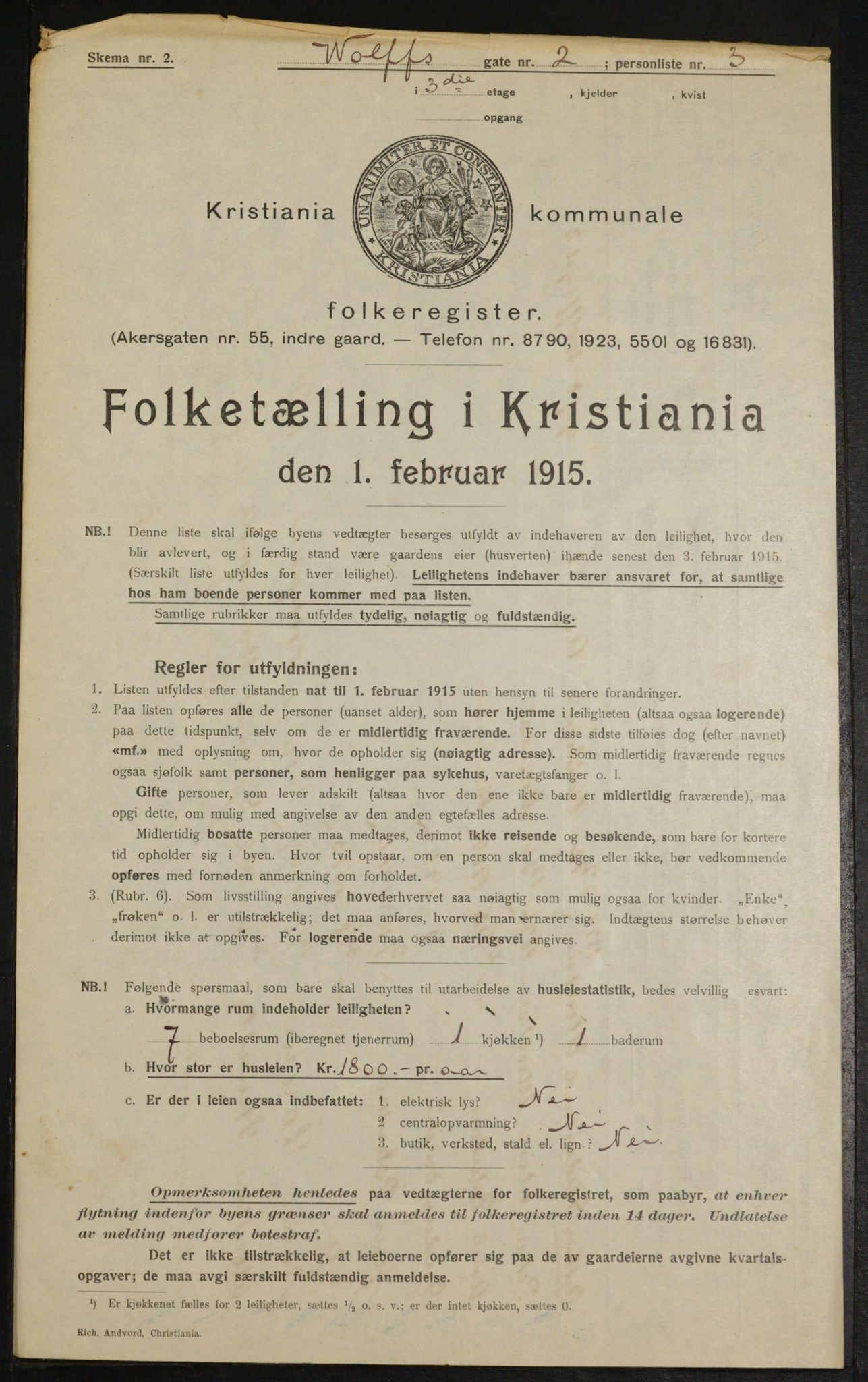 OBA, Municipal Census 1915 for Kristiania, 1915, p. 129086