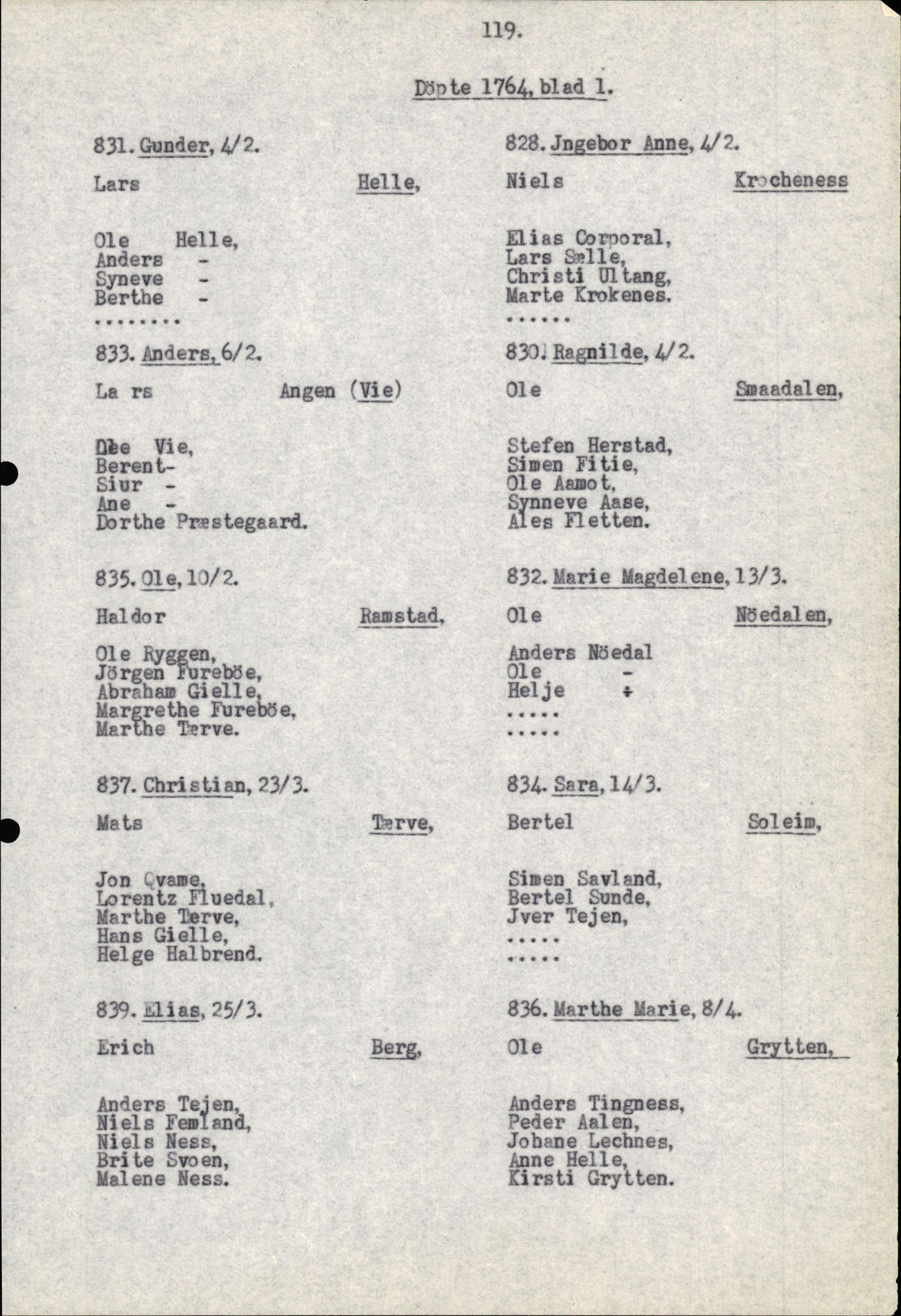 Samling av fulltekstavskrifter, SAB/FULLTEKST/B/14/0007: Førde sokneprestembete, ministerialbok nr. A 3, 1749-1764, p. 119