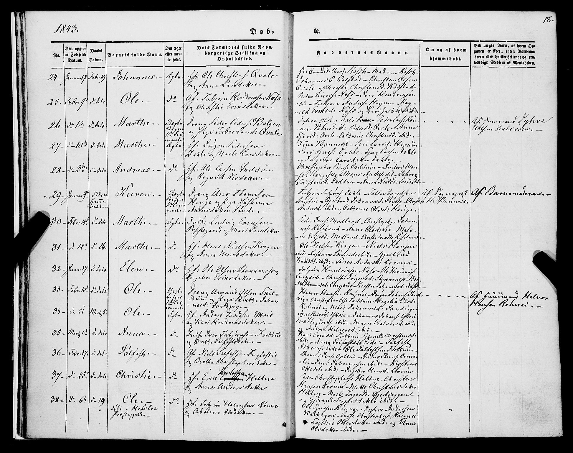 Luster sokneprestembete, AV/SAB-A-81101/H/Haa/Haaa/L0006: Parish register (official) no. A 6, 1840-1848, p. 18