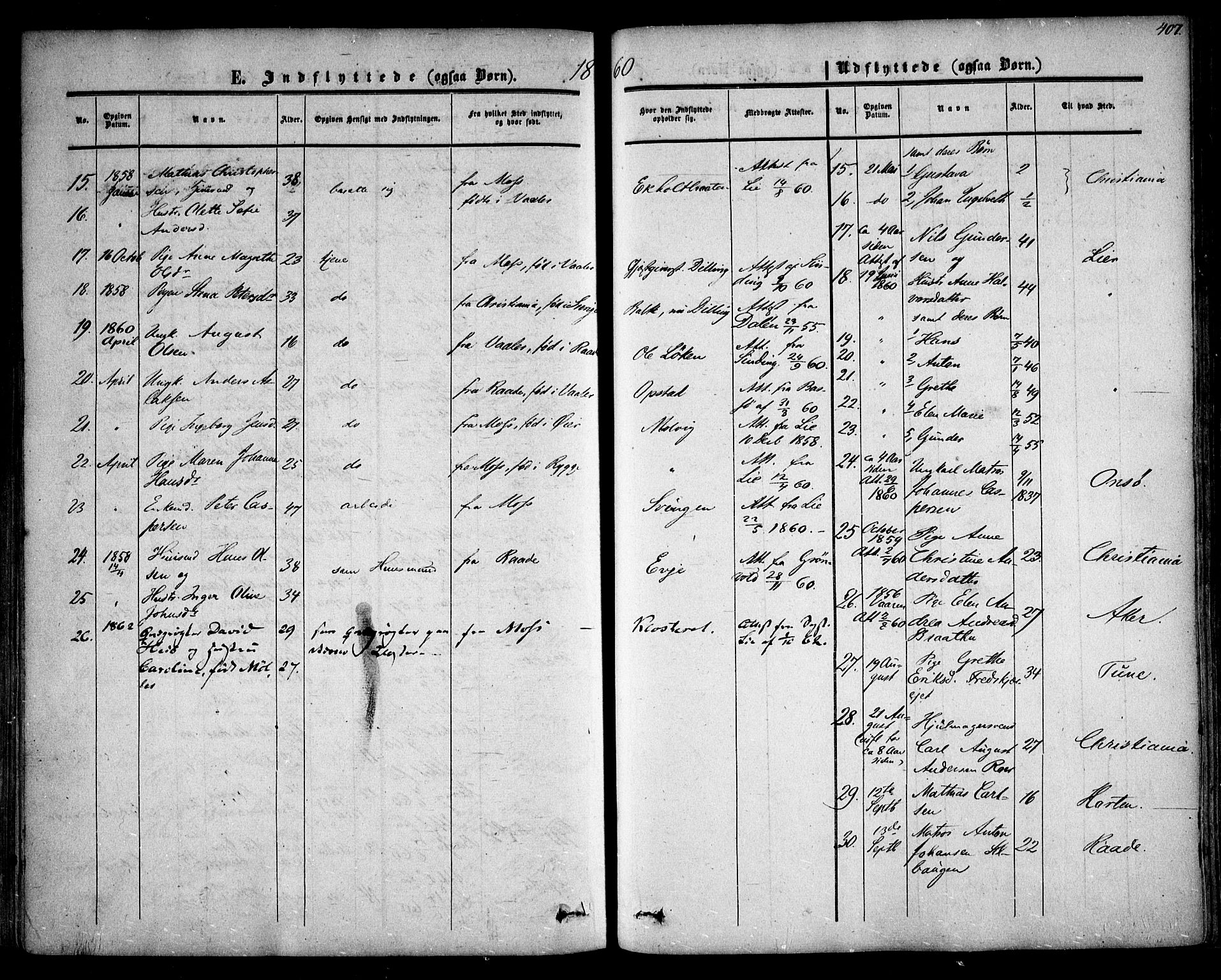 Rygge prestekontor Kirkebøker, SAO/A-10084b/F/Fa/L0005: Parish register (official) no. 5, 1852-1871, p. 407
