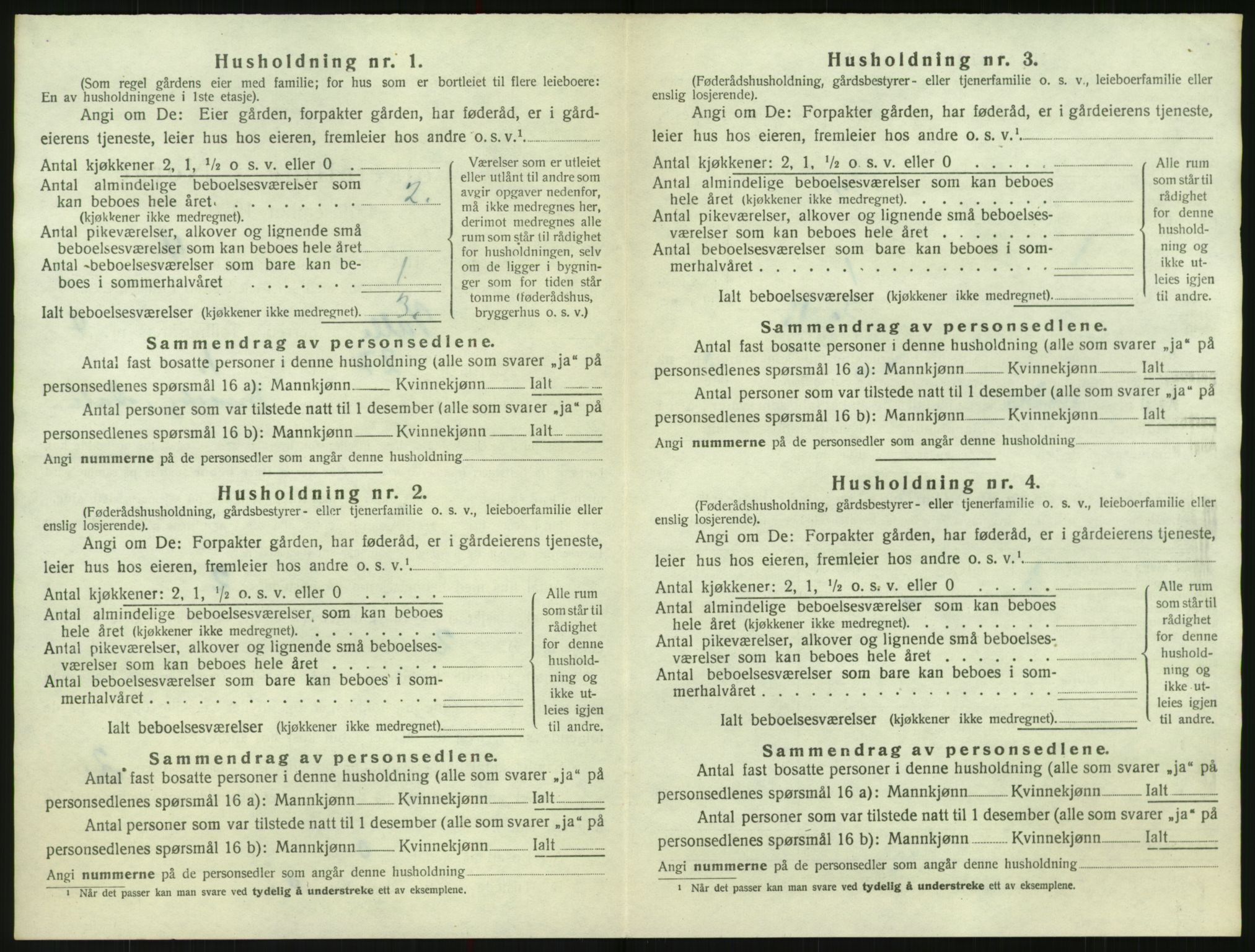 SAK, 1920 census for Valle, 1920, p. 328