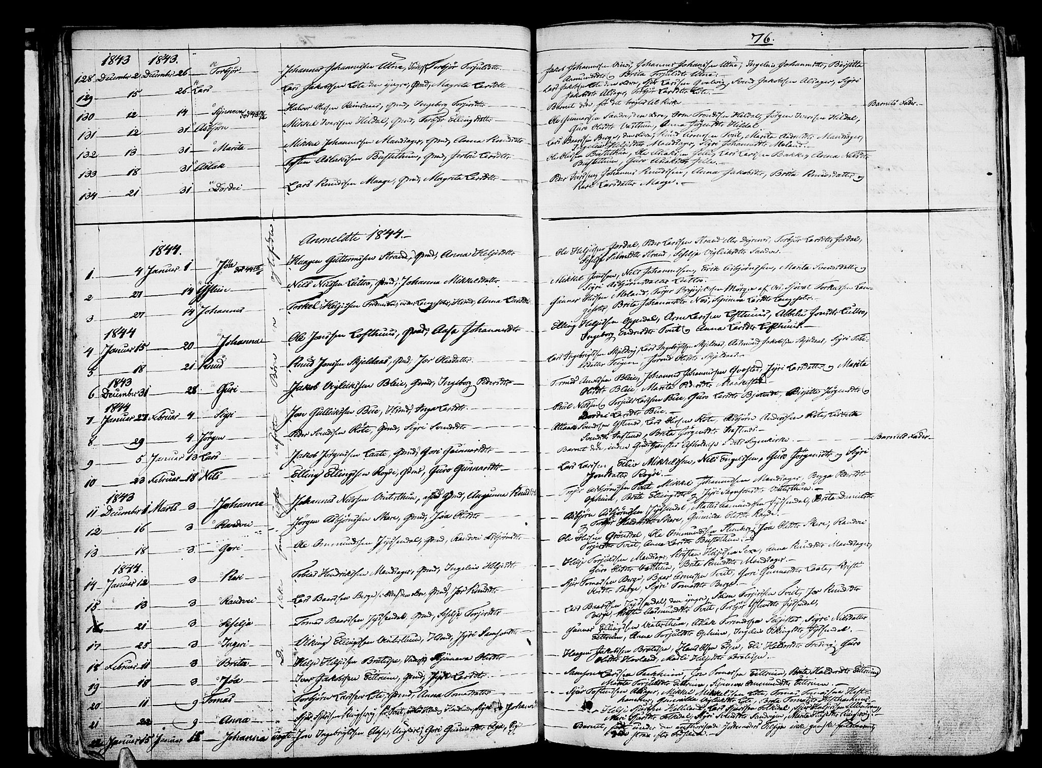 Ullensvang sokneprestembete, SAB/A-78701/H/Haa: Parish register (official) no. A 10, 1825-1853, p. 76